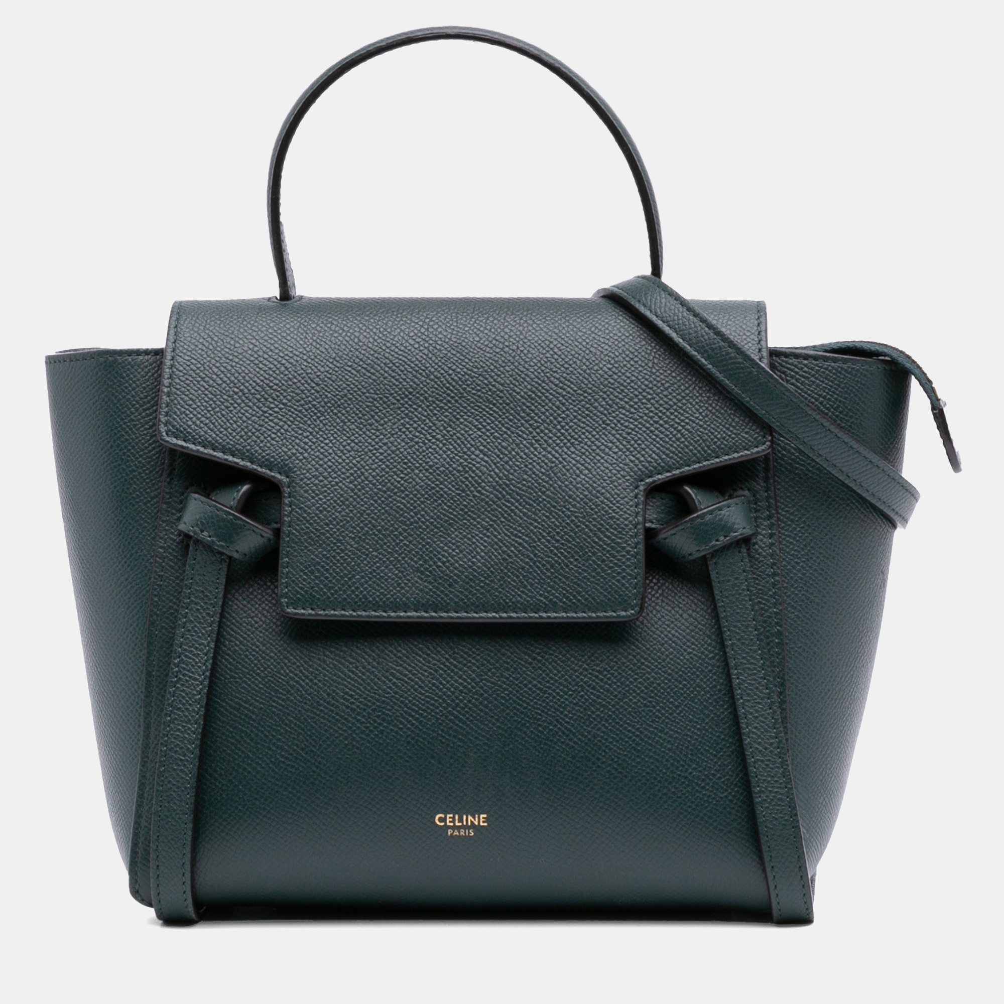 Celine Green Nano Grained Calfskin Belt Bag