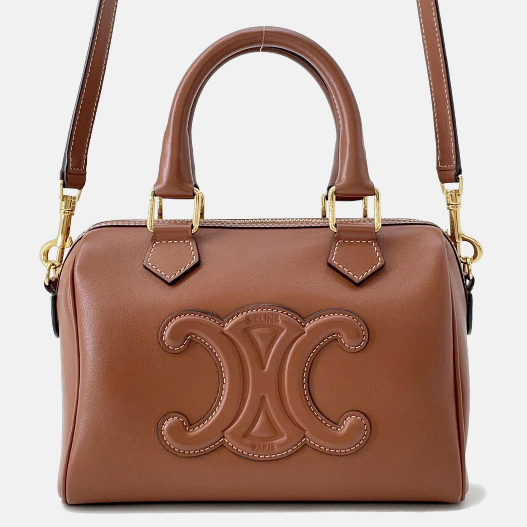

Celine Triomphe Tan Smooth Calf Leather Small Travel Bag