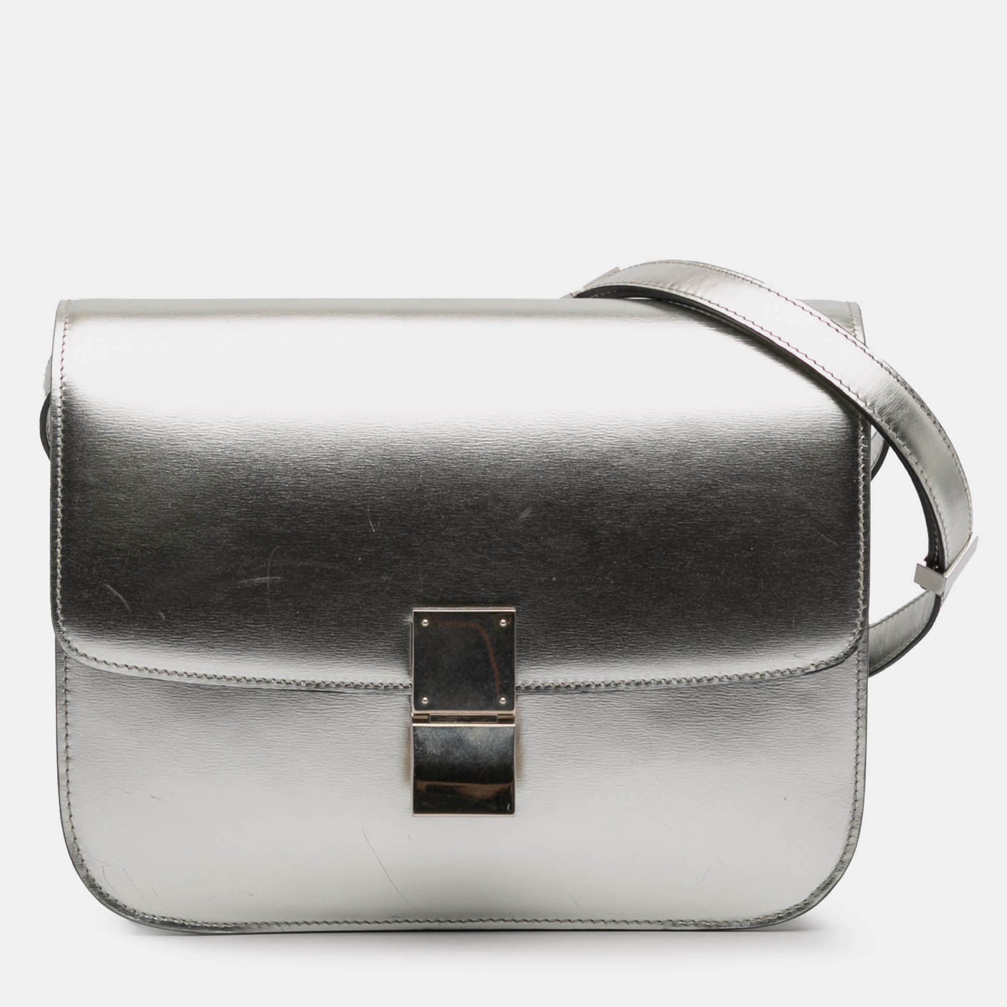 

Celine Silver Medium Calfskin Classic Box