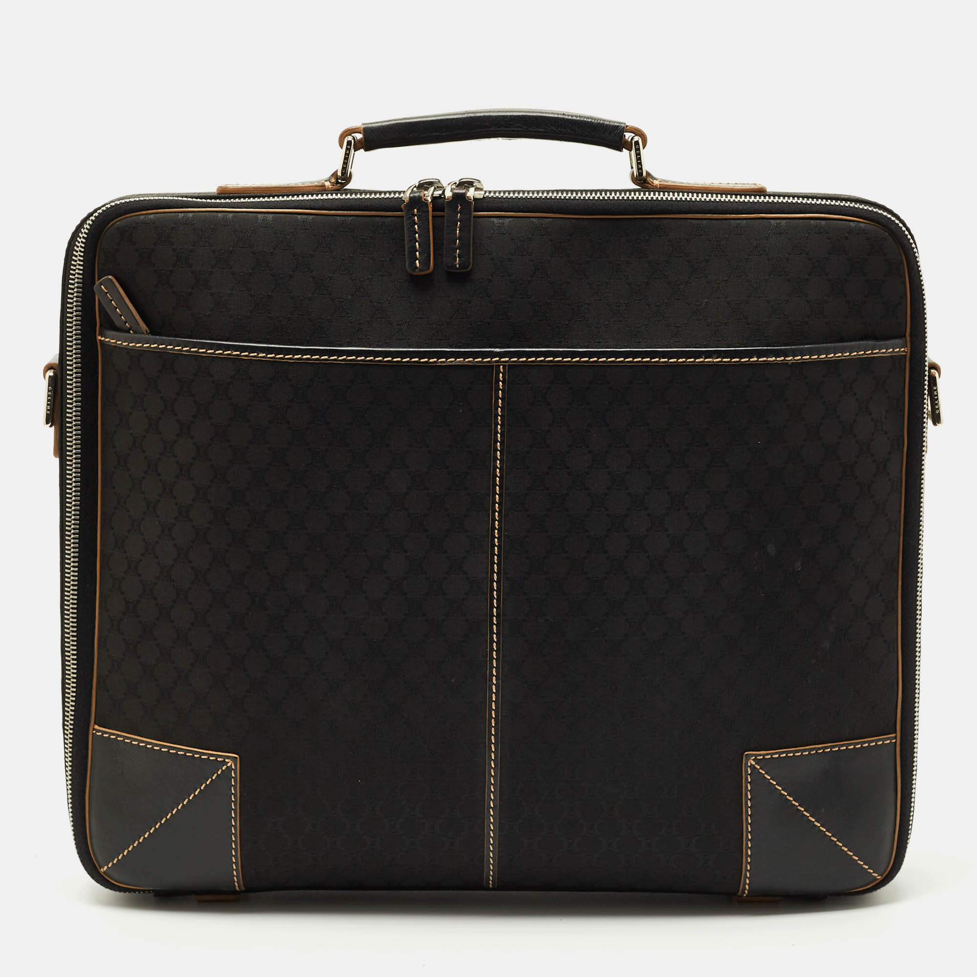 

Celine Black Macadam Canvas and Leather Vintage Briefcase