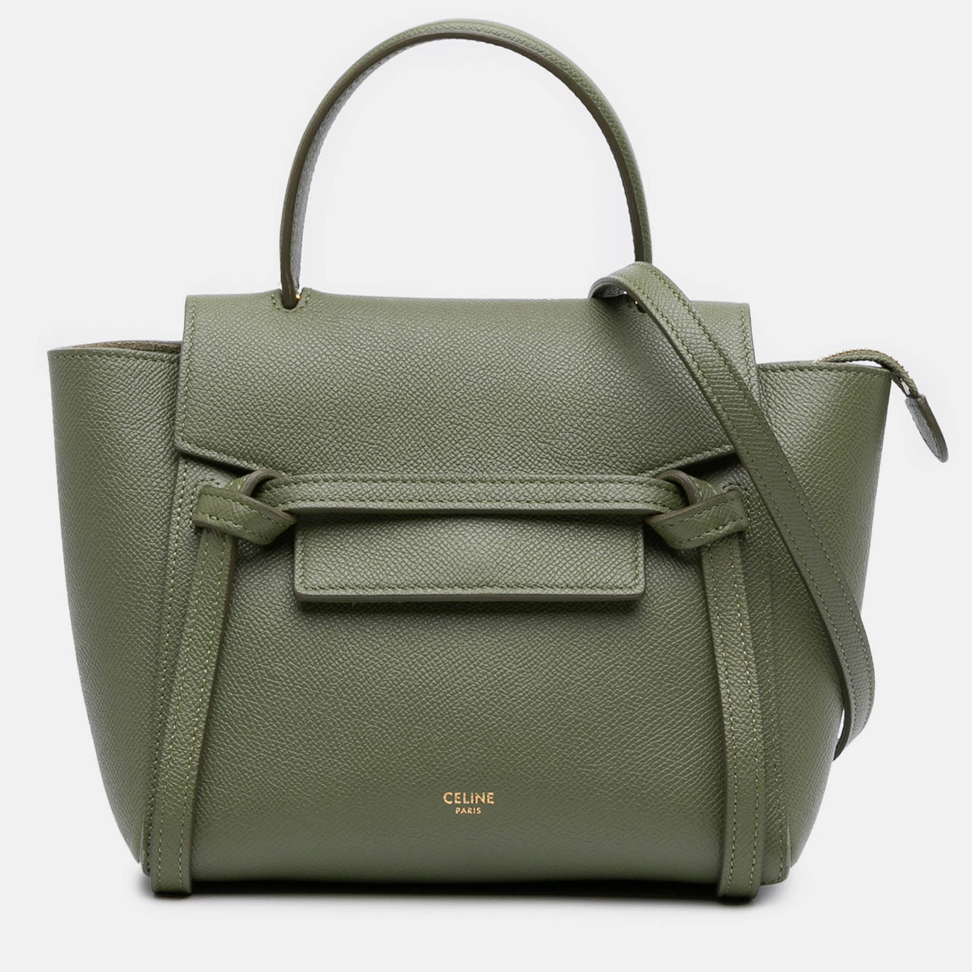 Celine Green Nano Grained Calfskin Belt Bag