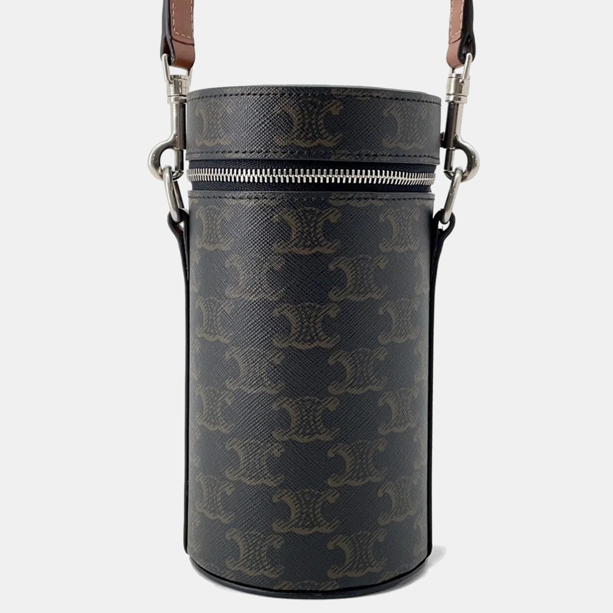 

Celine Triomphe Cylindrical Shoulder Bag Black/Brown Pvc Leather