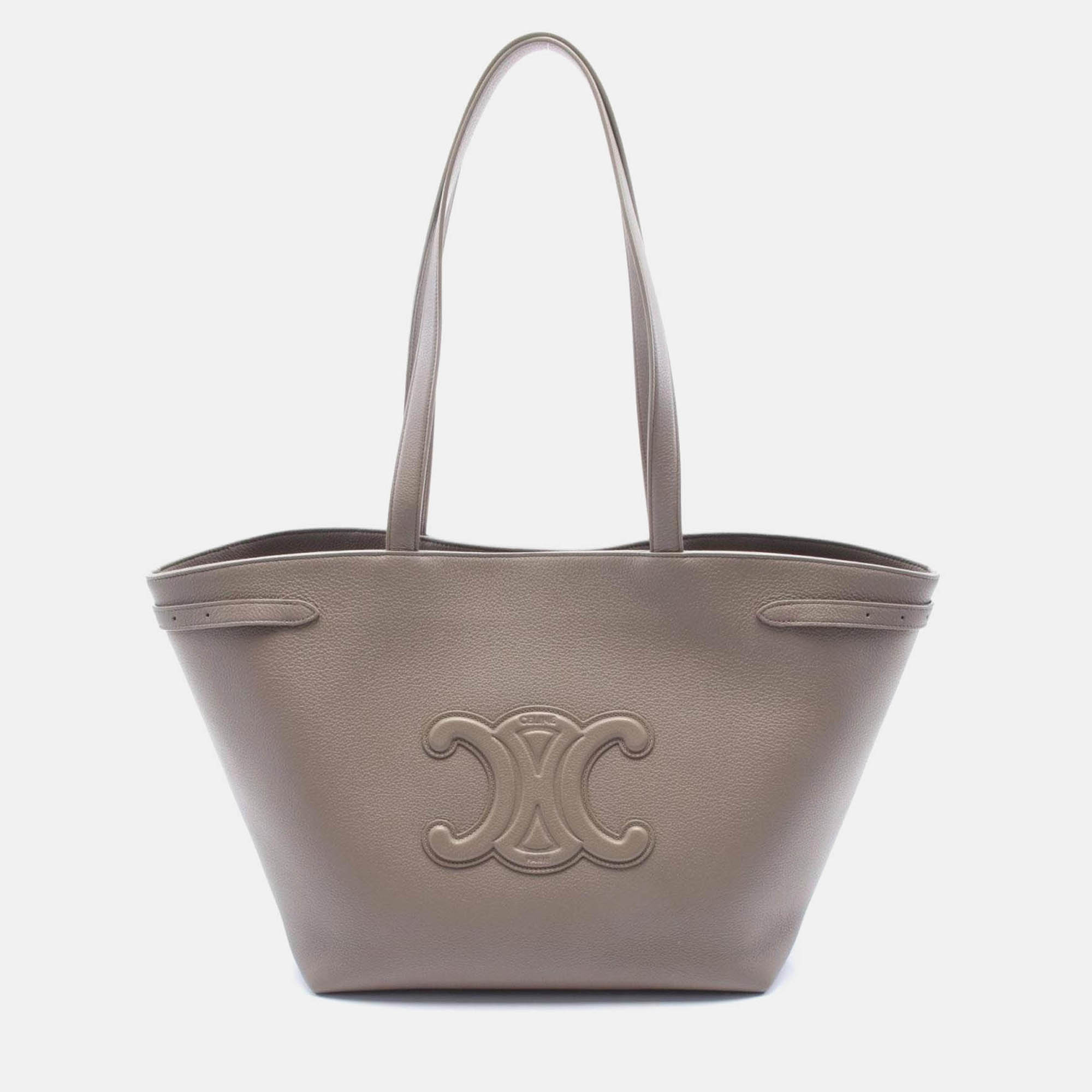 

Celine Medium Cabas Anais Cuir Triomphe Beige Leather Tote Bag