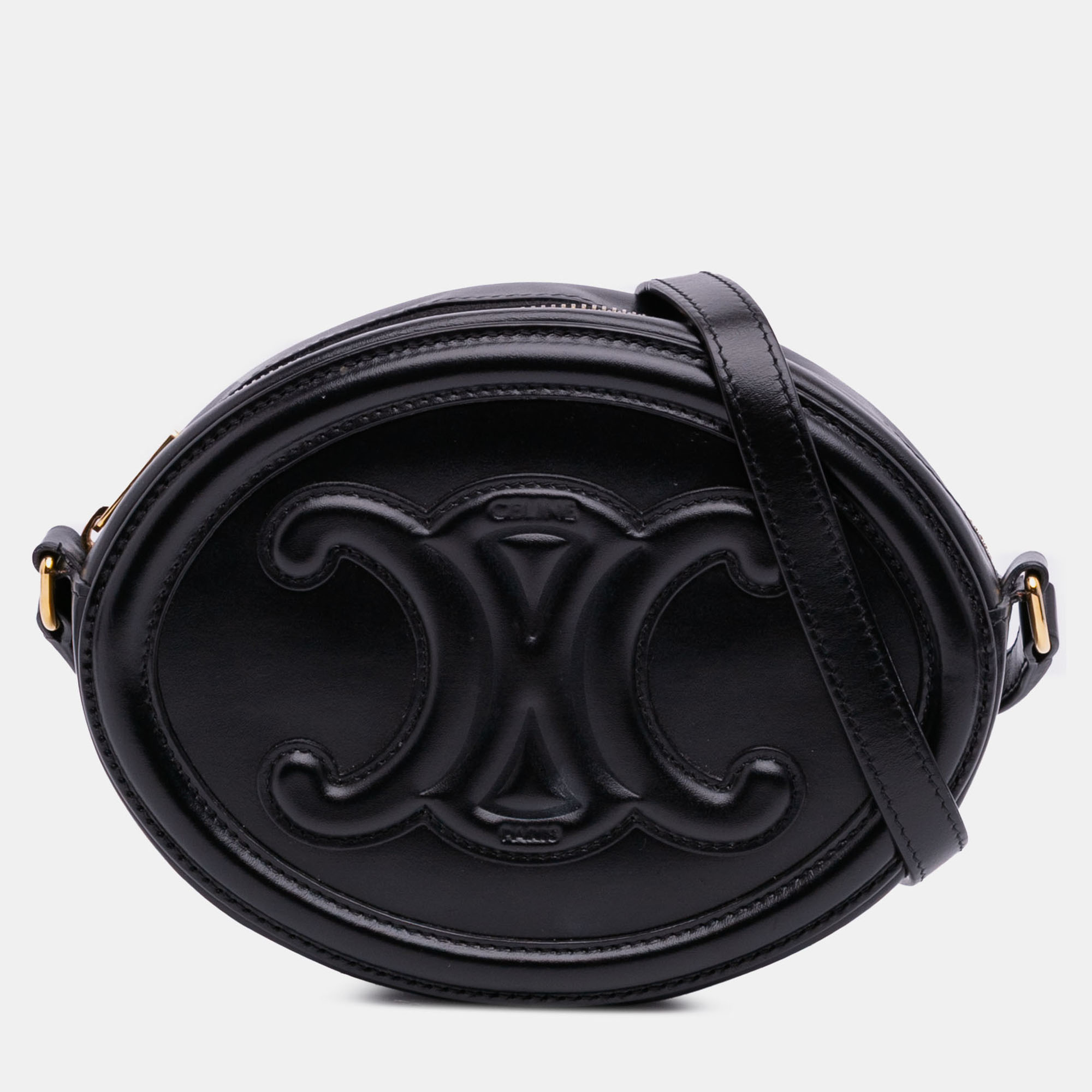 

Celine Black Small Calfskin Cuir Triomphe Oval Crossbody