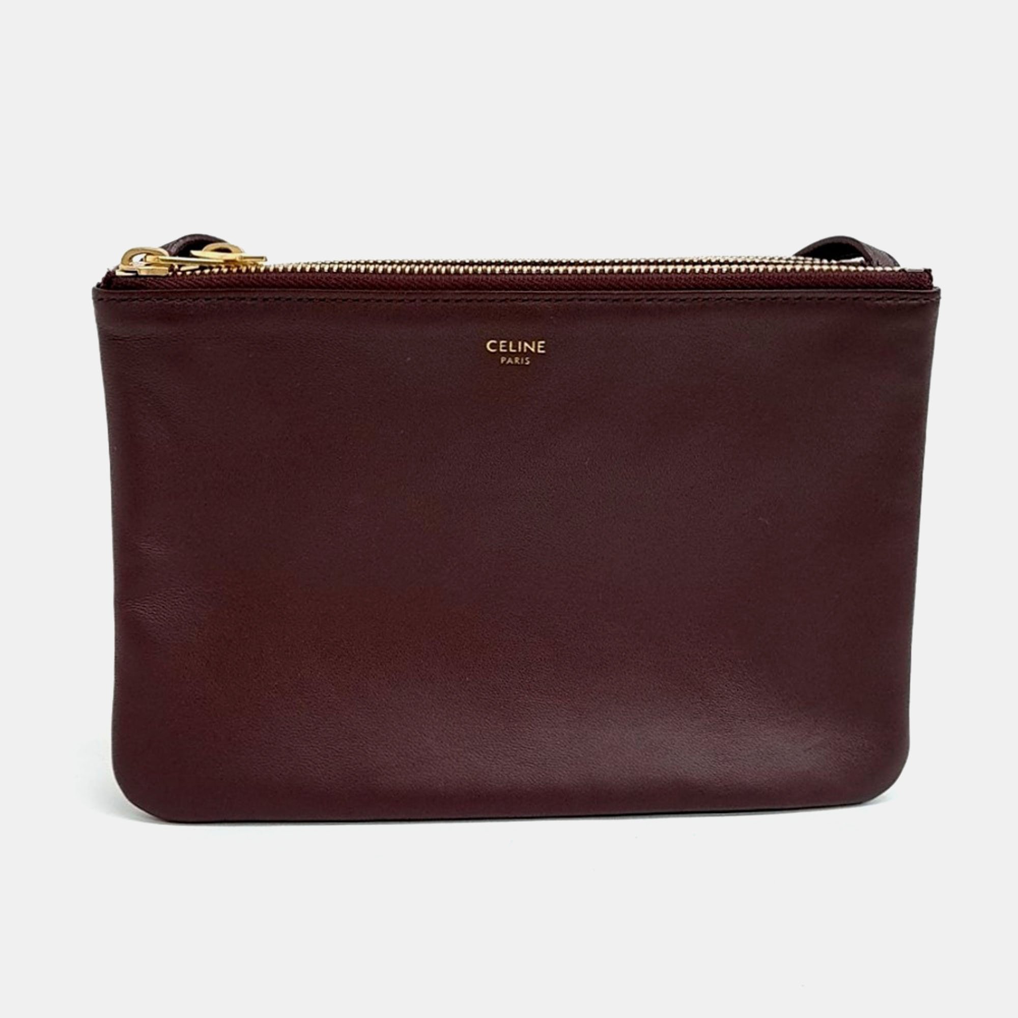 

Celine Burgundy Leather Trio Bag Small
