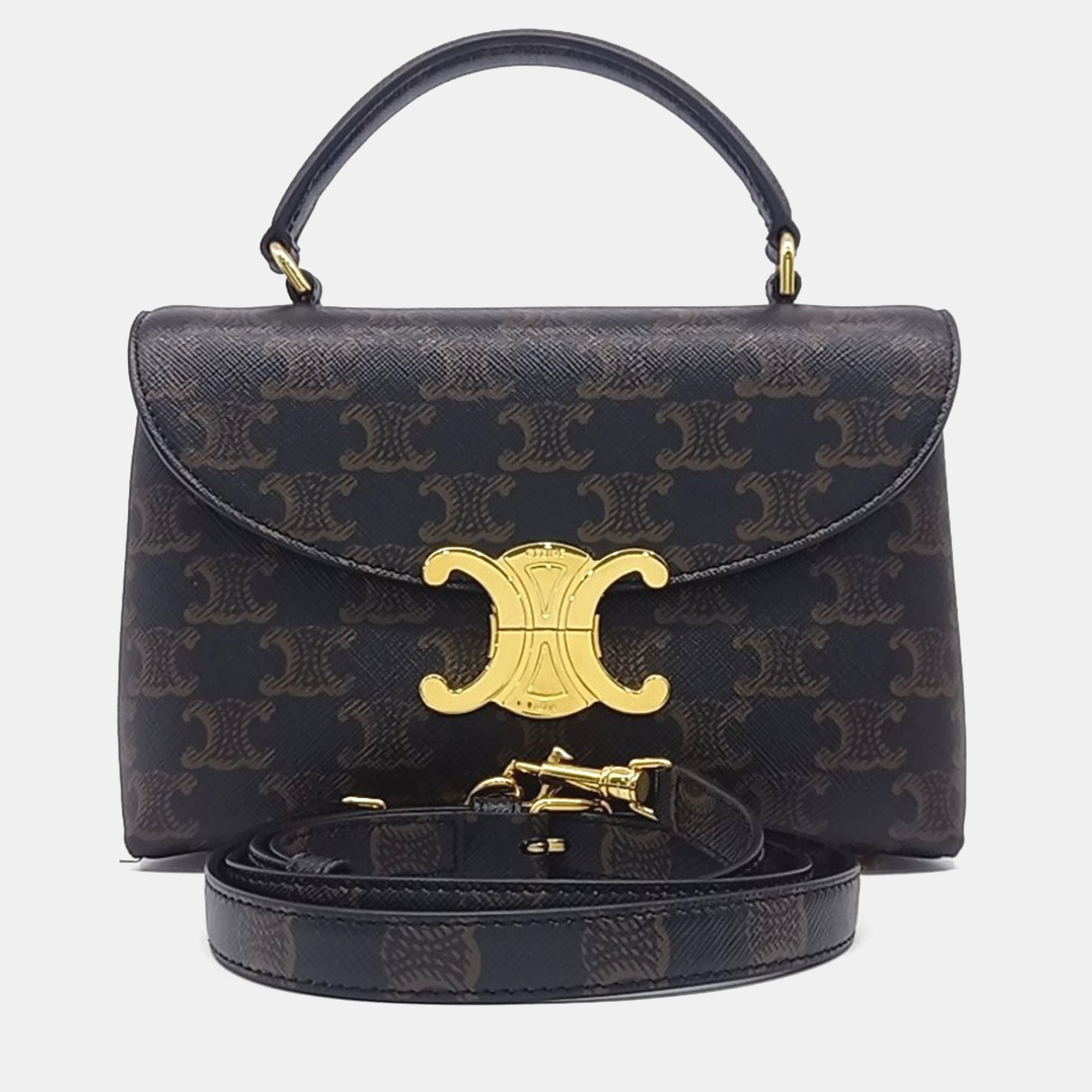 

Celine Black Brown Coated Canvas Teen Nino Bag