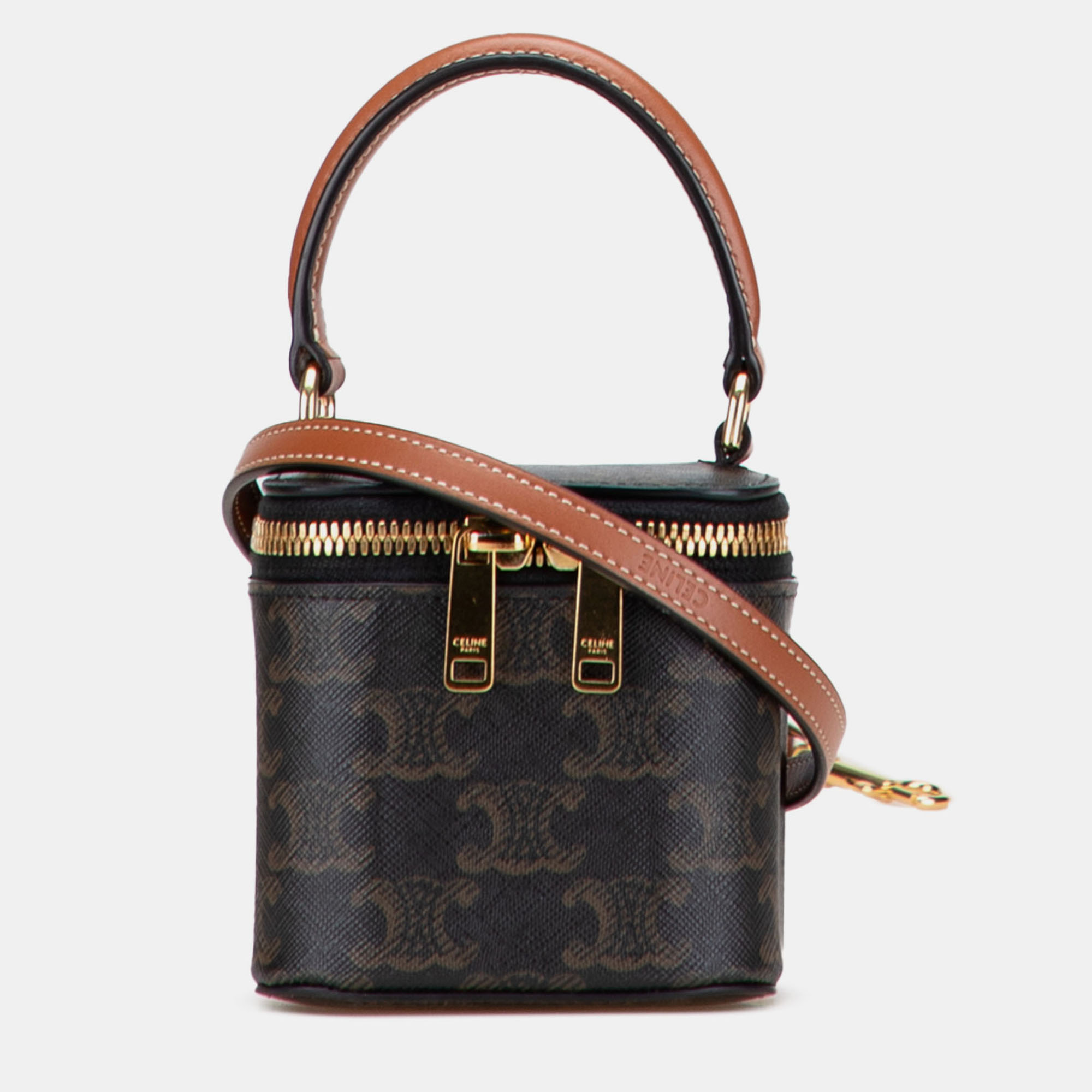 

Celine Brown Mini Triomphe Coated Canvas Vanity Case