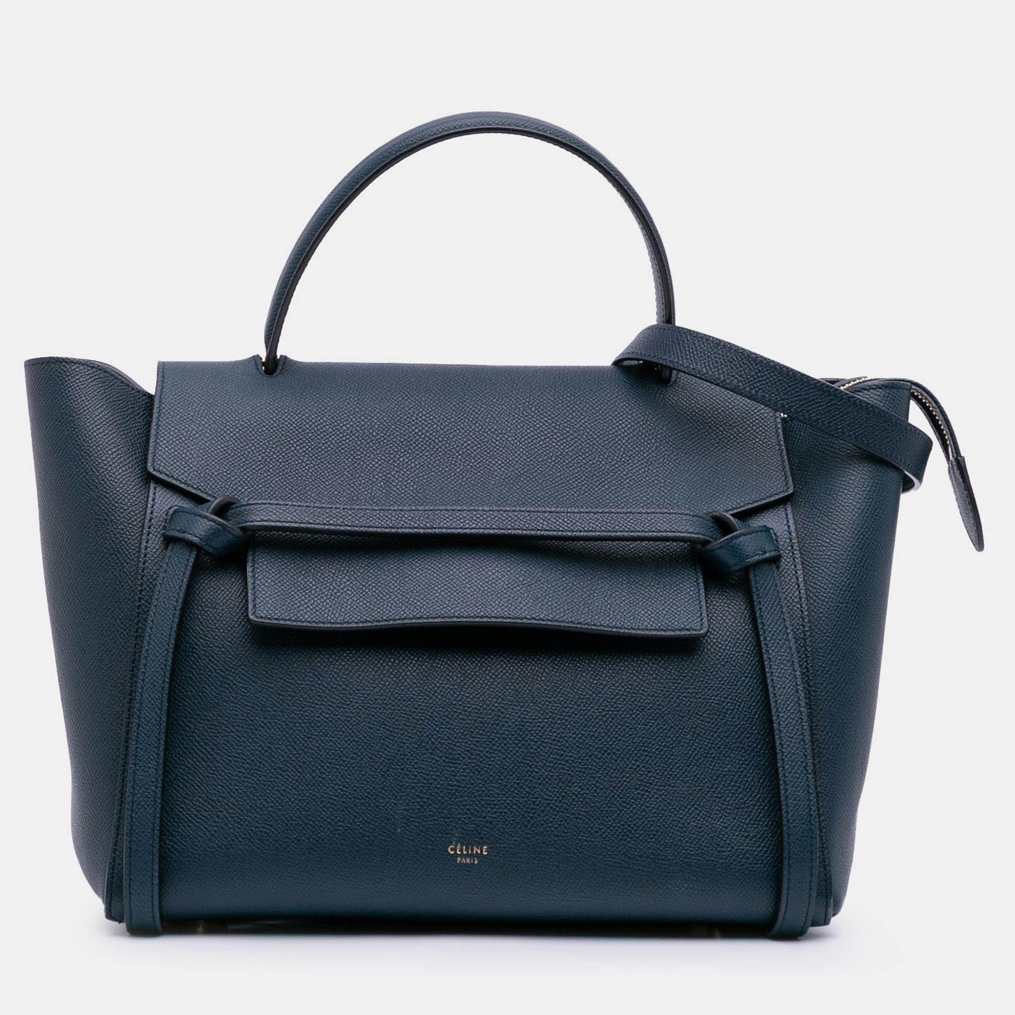 

Celine Navy Blue Mini Grained Calfskin Belt Satchel