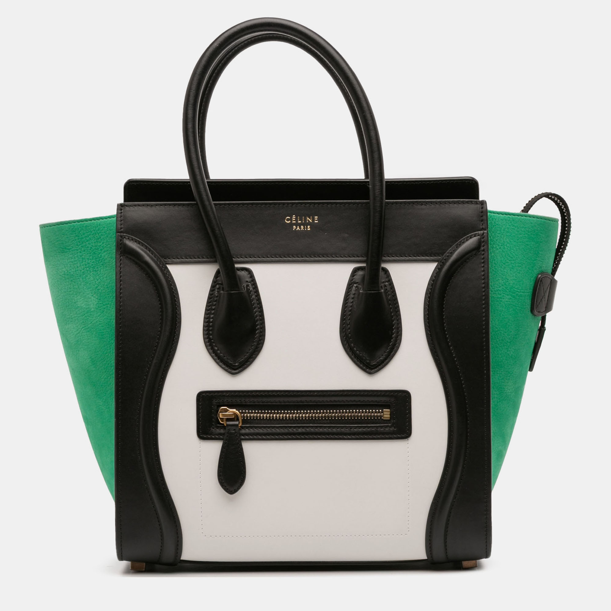 

Celine Multicolor Micro Tricolor Nubuck and Calfskin Luggage Tote