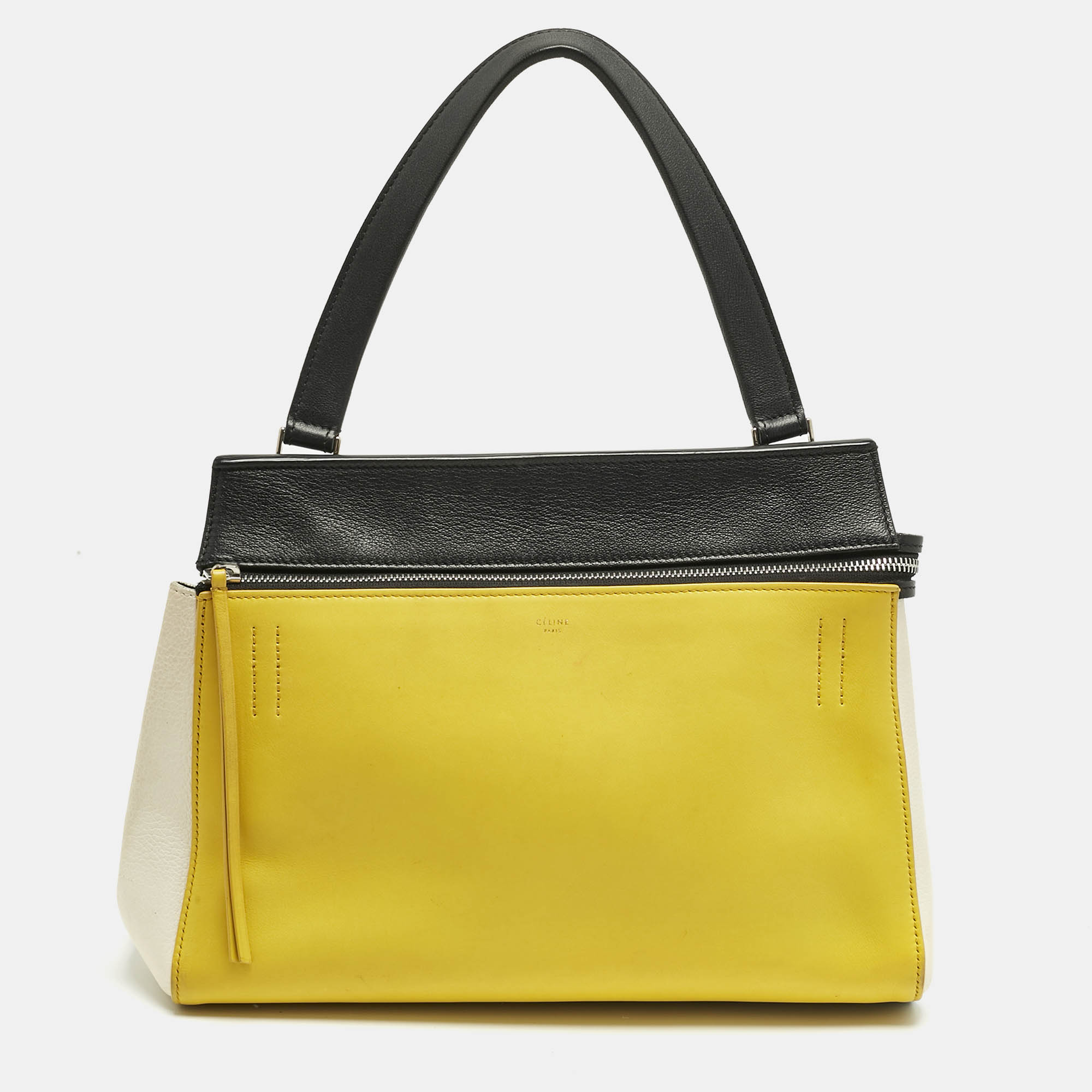 

Celine Tricolor Leather Small Edge Top Handle Bag, Multicolor