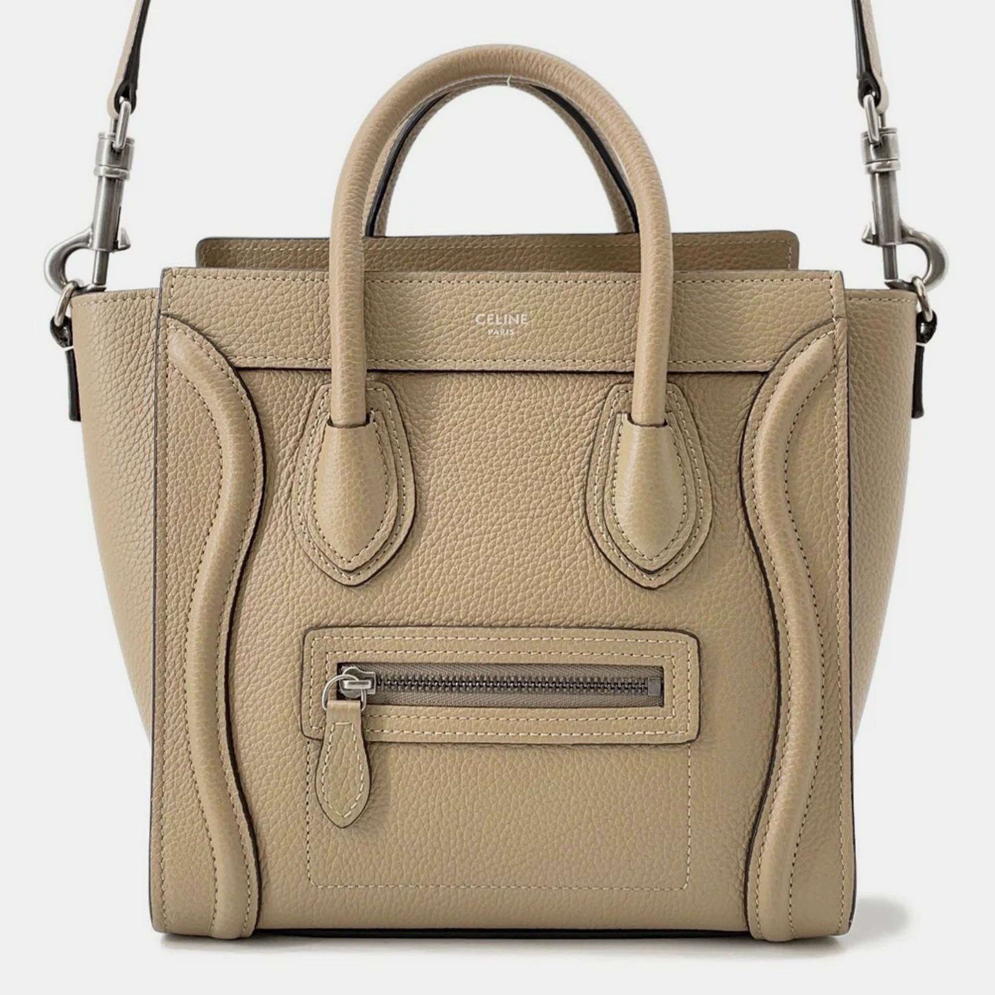 

Celine Luggage Shopper Cream Leather Size Nano, Beige