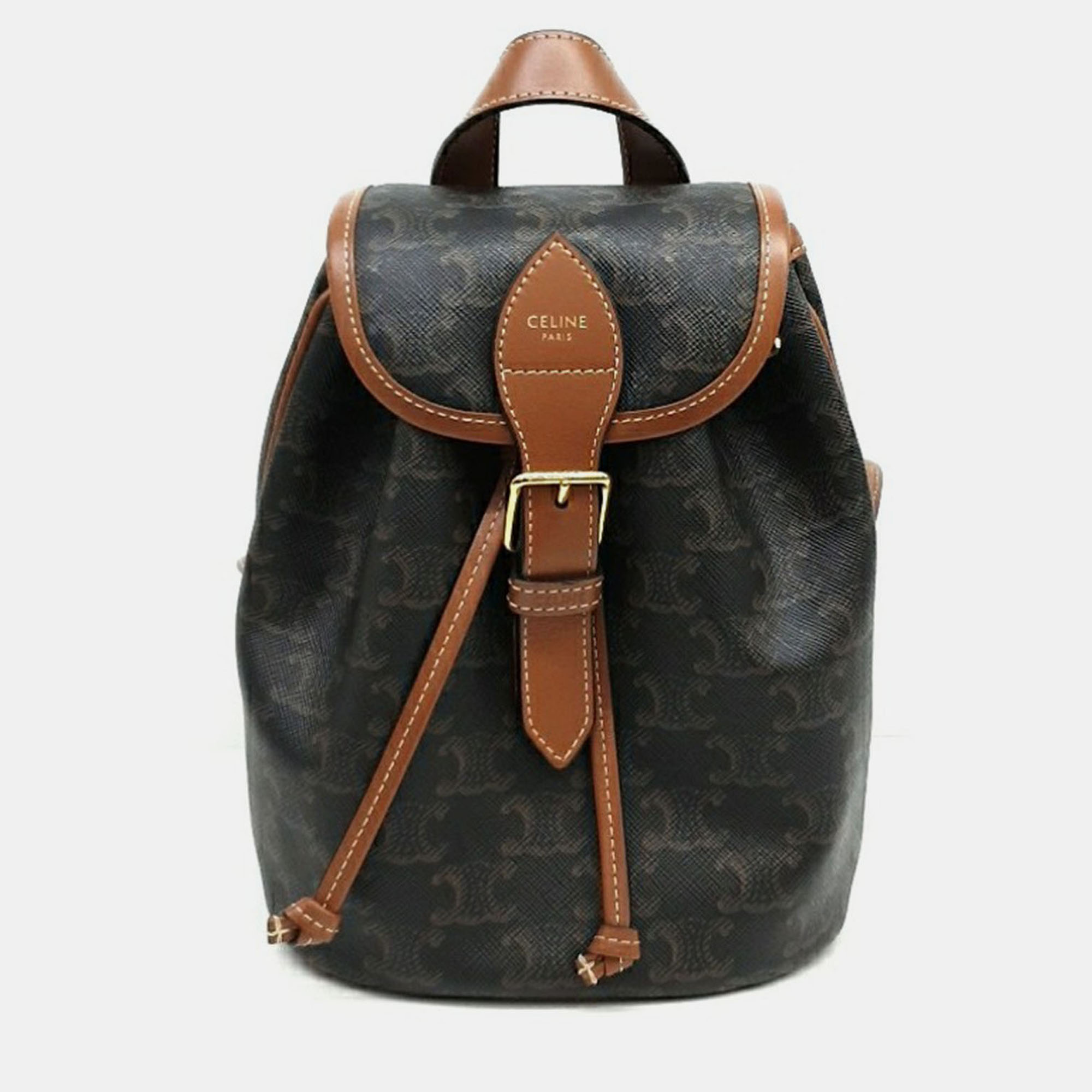 Pre-owned Celine Brown Folco Mini Backpack