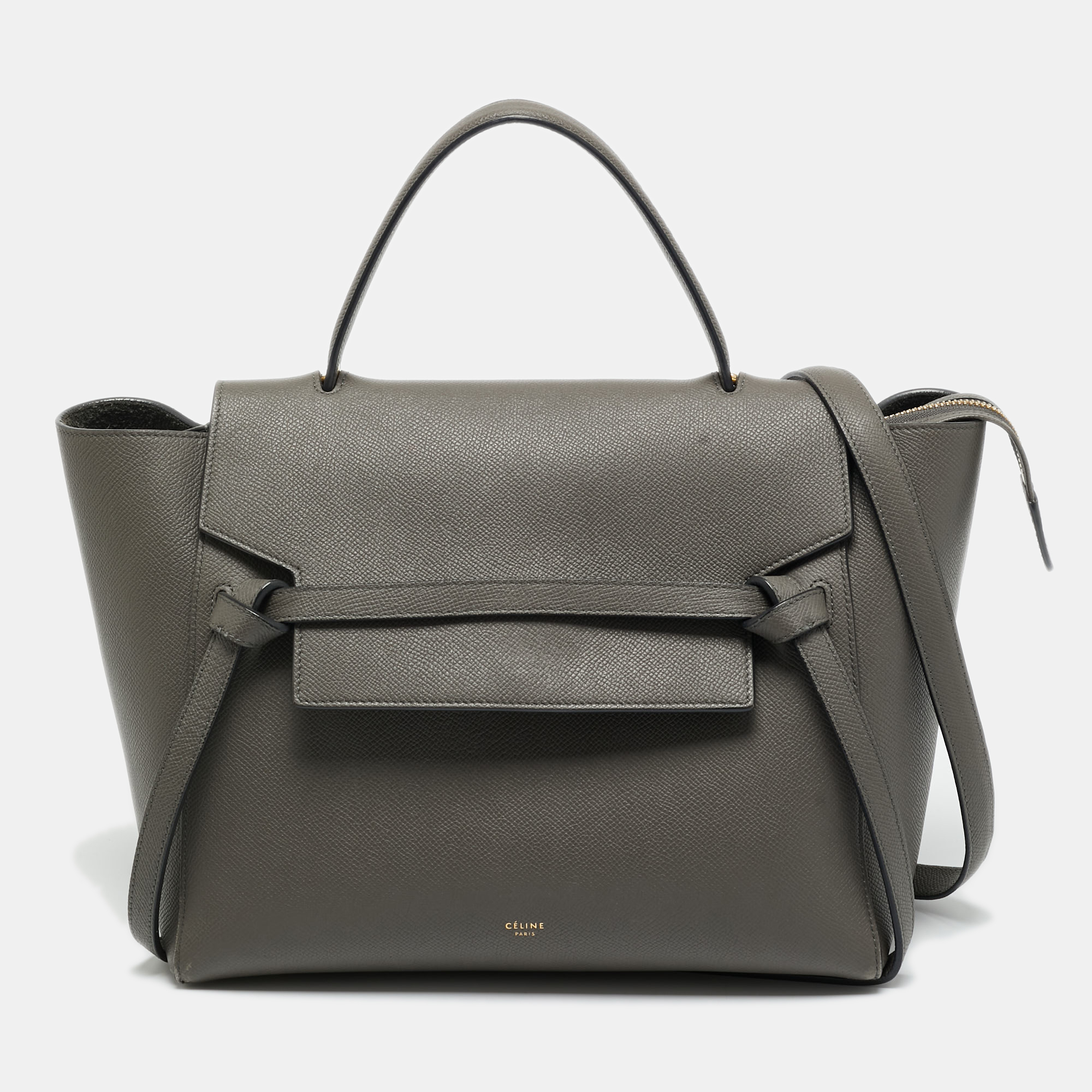 

Celine Grey Leather Mini Belt Top Handle Bag