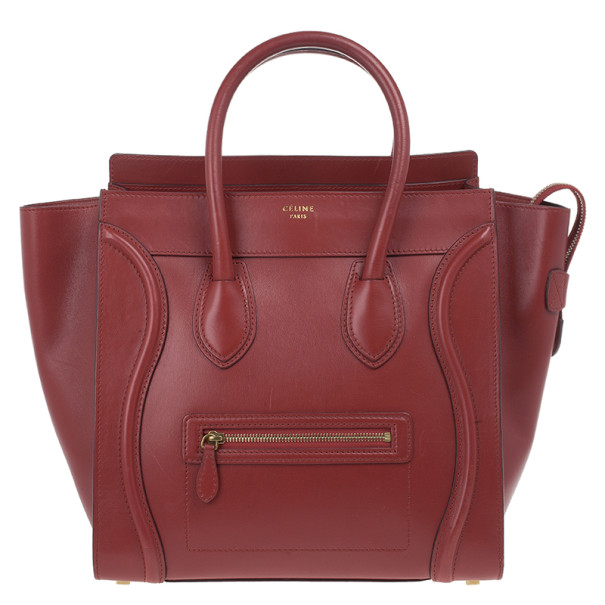 Pre Owned Celine Red Mini Luggage Tote