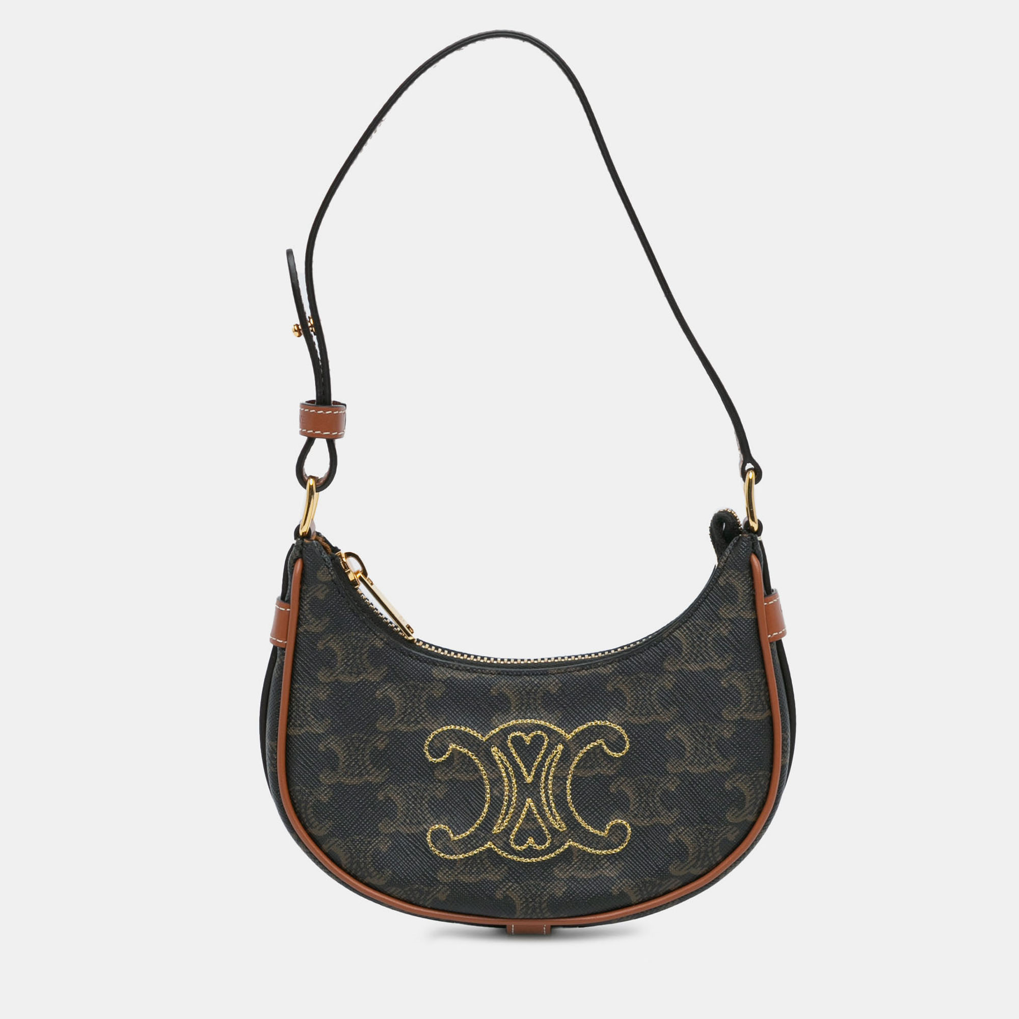 

Celine Brown Mini Triomphe Coated Canvas Ava Shoulder Bag