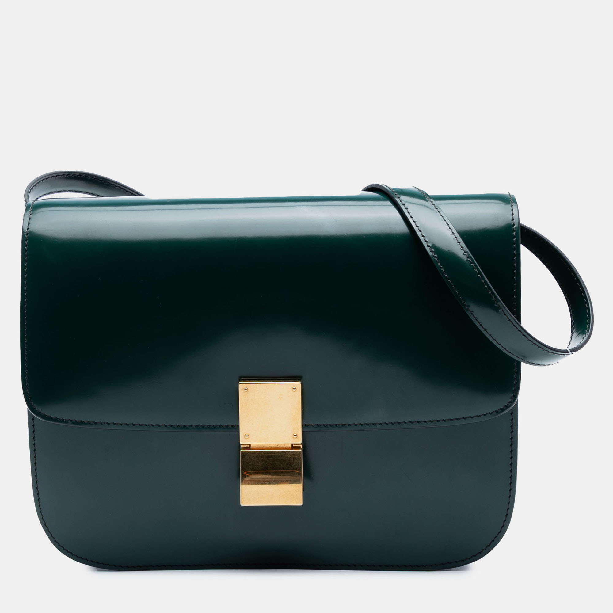 

Celine Green Medium Patent Classic Box
