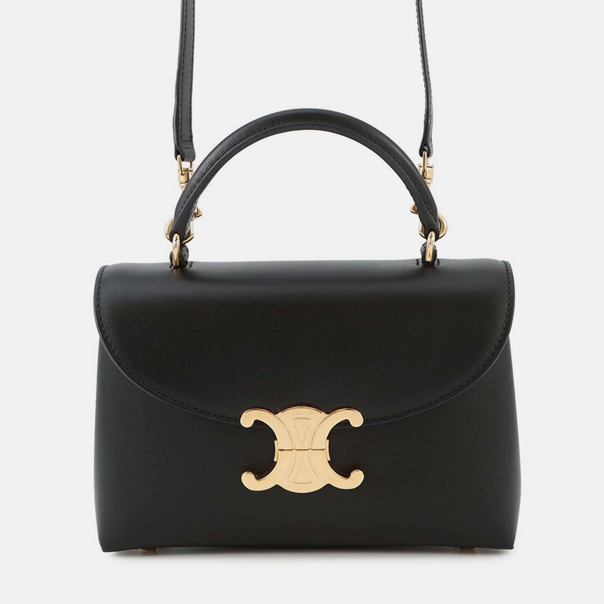 

Celine Teen Nino 2-Way Handbag Black Smooth Satined Calf Leather