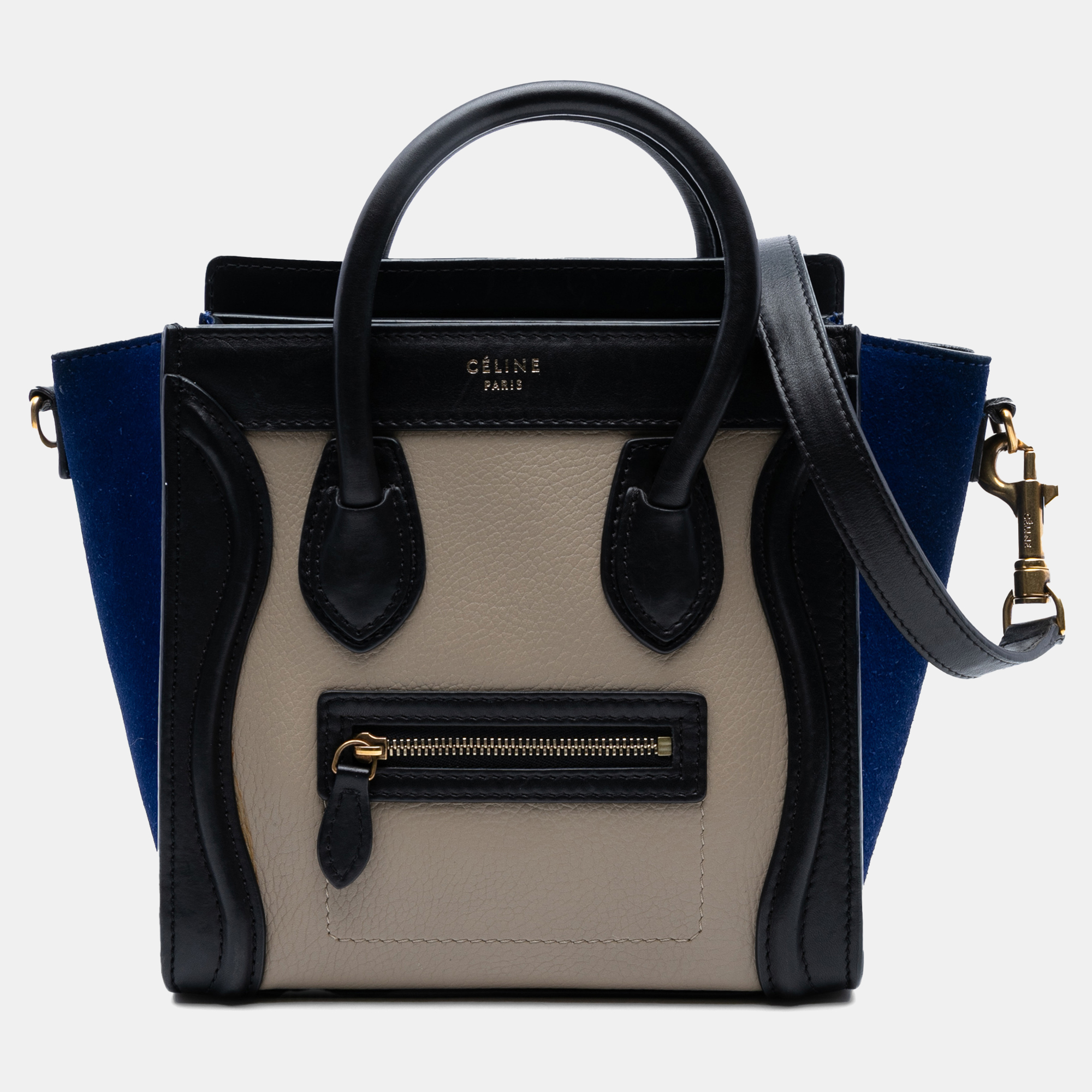

Celine Multicolor Nano Tricolor Leather Luggage Tote