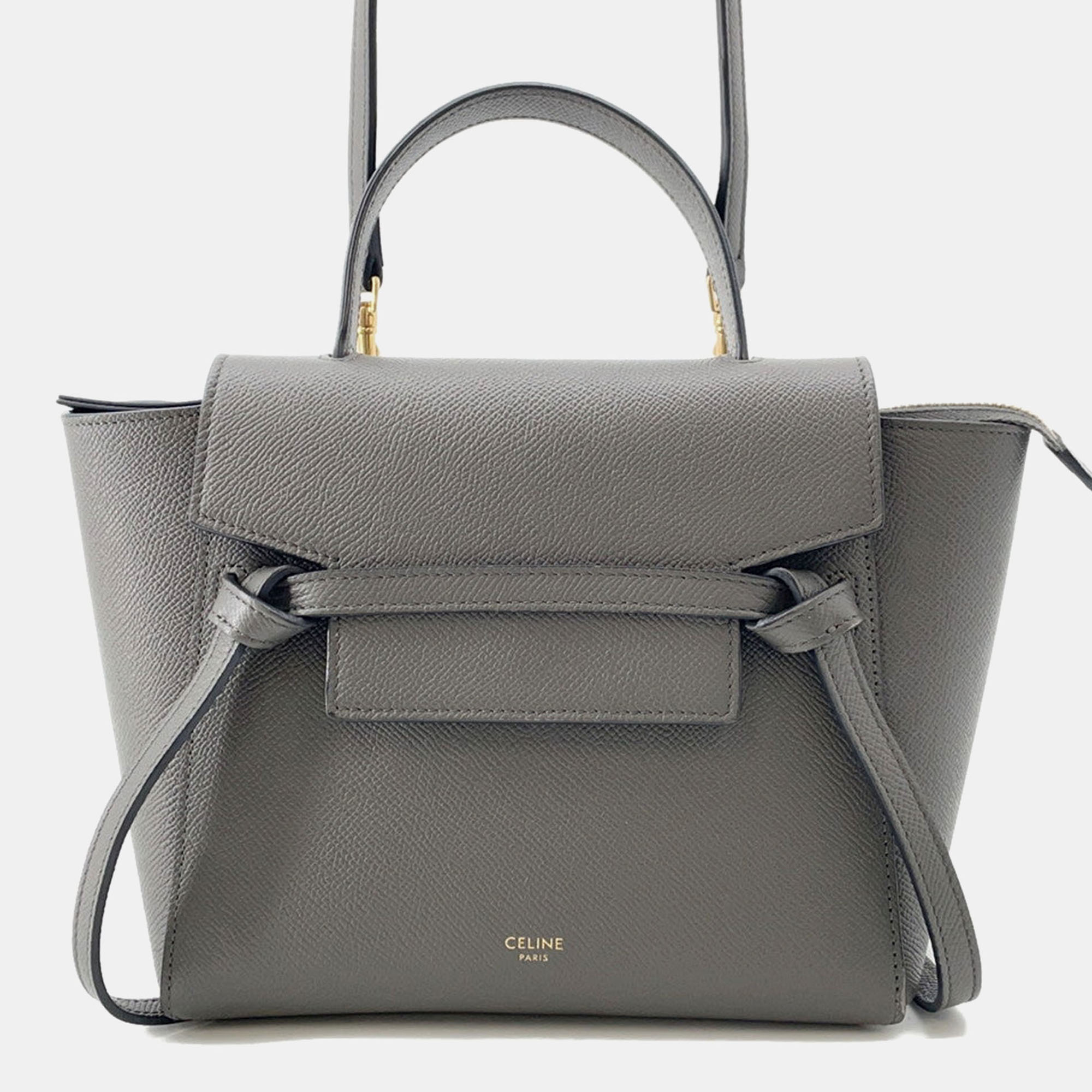

Celine Belt Bag Gray Leather Size Nano, Grey