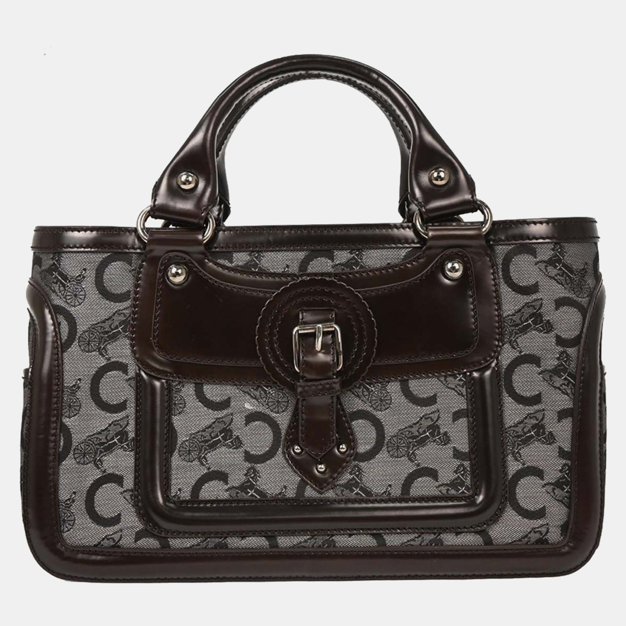 

Celine Brown Black C Macadam Boogie Bag Handbag