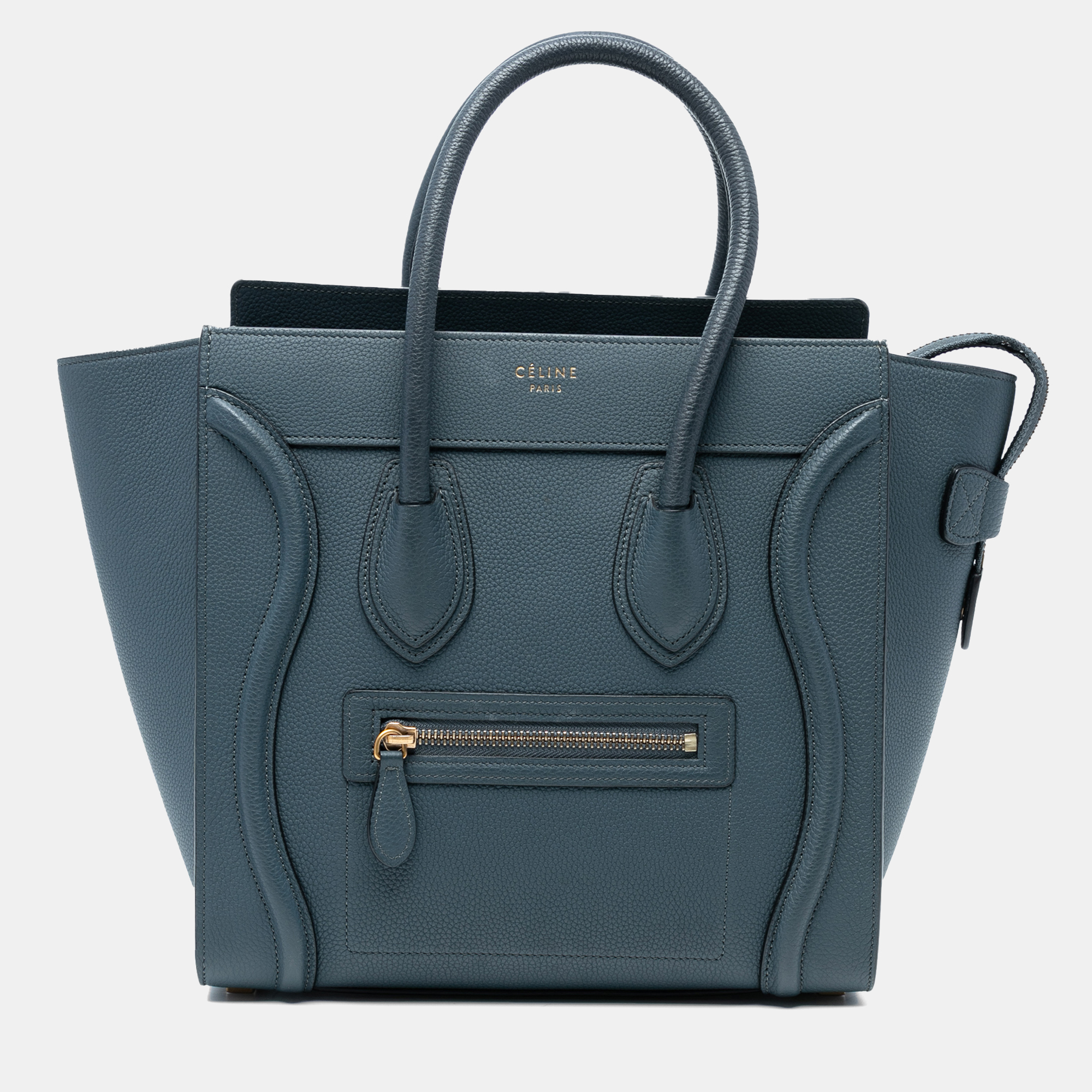 Pre-owned Celine Blue Micro Calfskin Luggage Tote