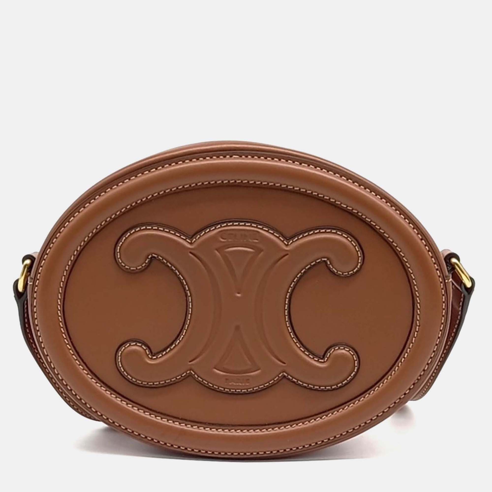 

Celine Brown Leather Crossbody Oval Pulse