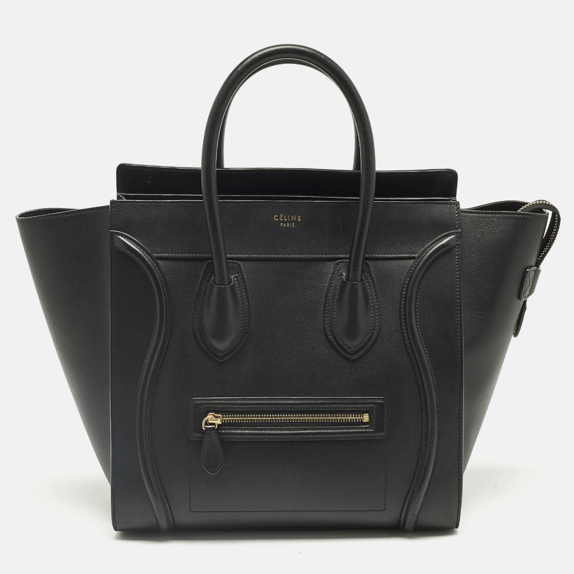 CELINE Pre-owned Black Leather Mini Luggage Tote