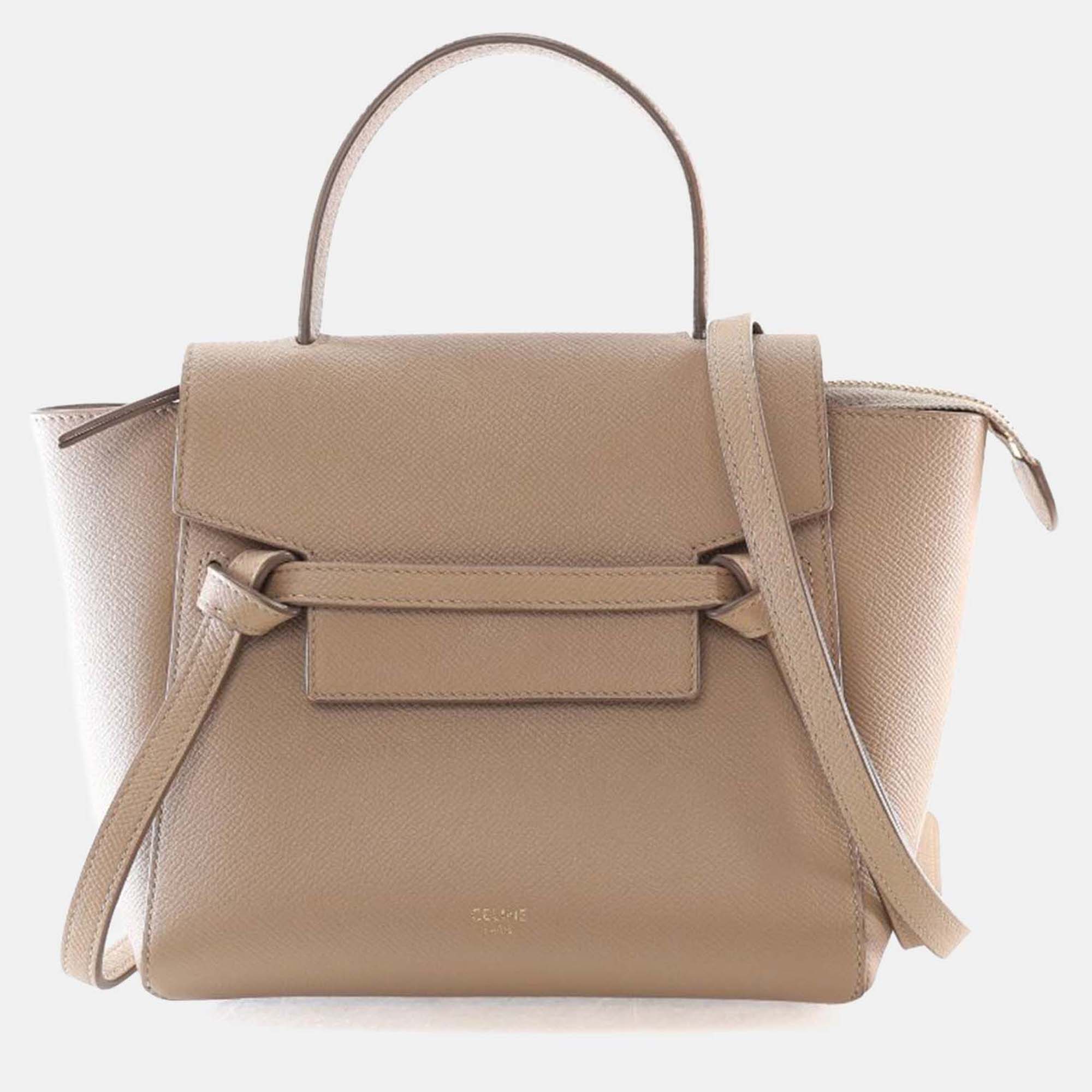 

Celine Micro Grained Calfskin Belt Bag, Beige