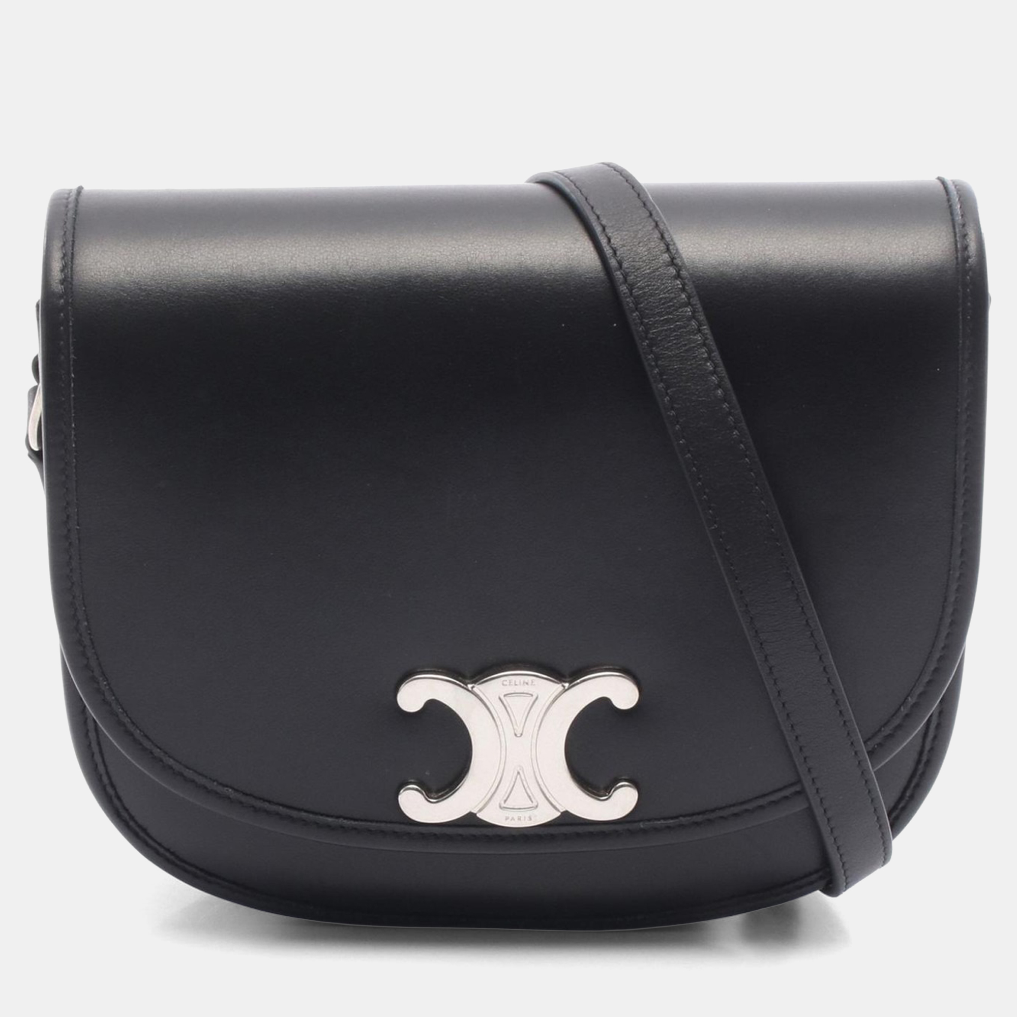 

Celine Triomphe Black Leather Shoulder Bag