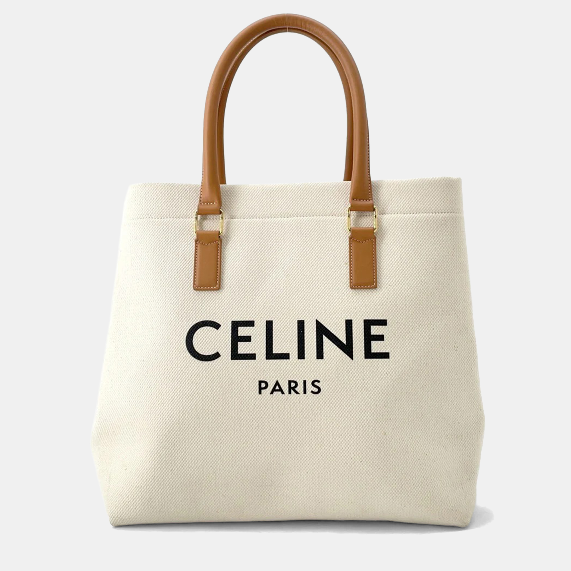 

Celine Horizontal Cabas Natural/Brown Canvas Leather, Beige