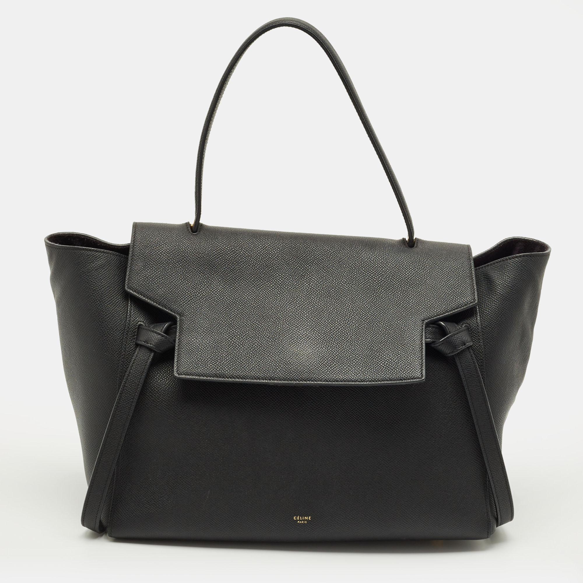 Click to view more detailed imagery on our partner's website Pre-owned Celine Belt Black Leather Top Handle Bag