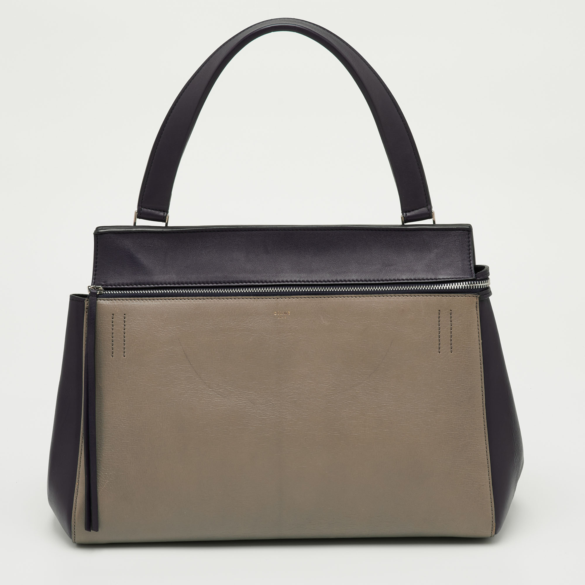 

Celine Edge Large Purple/Grey Leather Top Handle Bag