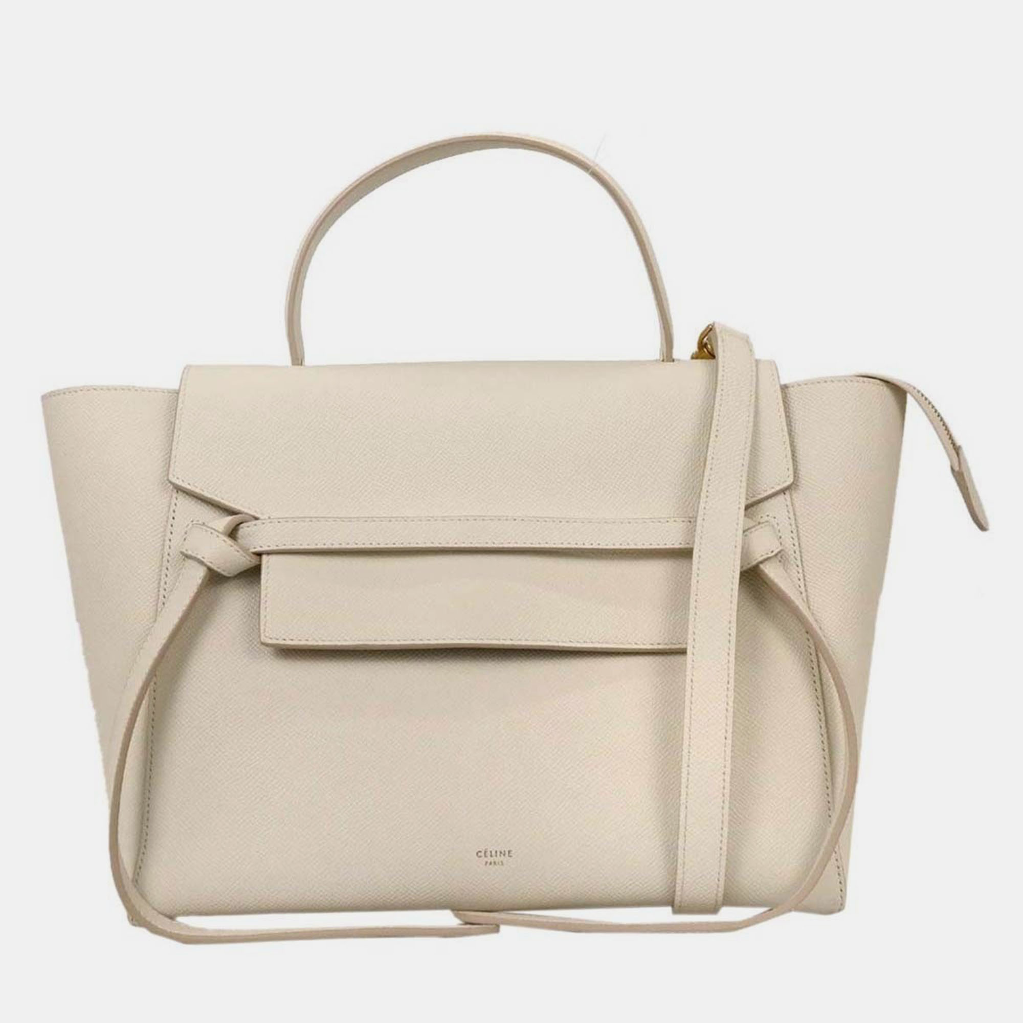 Pre-owned Celine White Belt Bag 2way Handbag