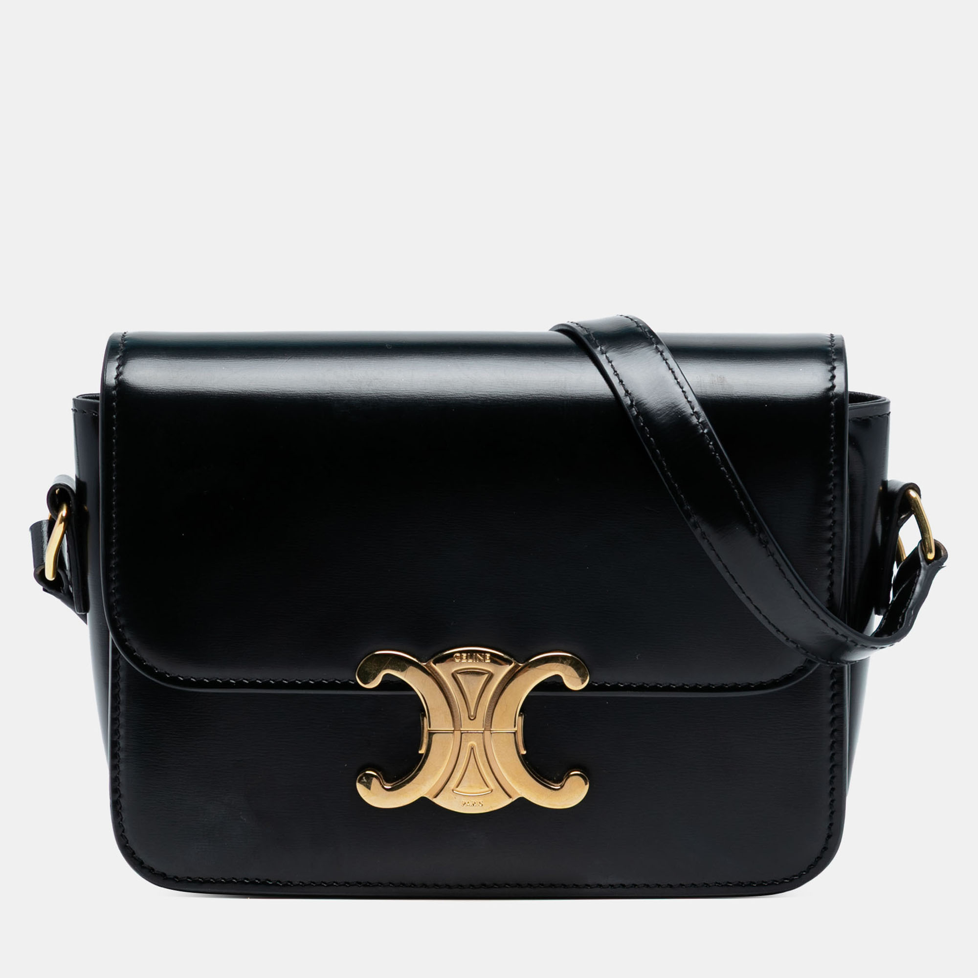 

Celine Black Teen Shiny Calfskin Triomphe Crossbody