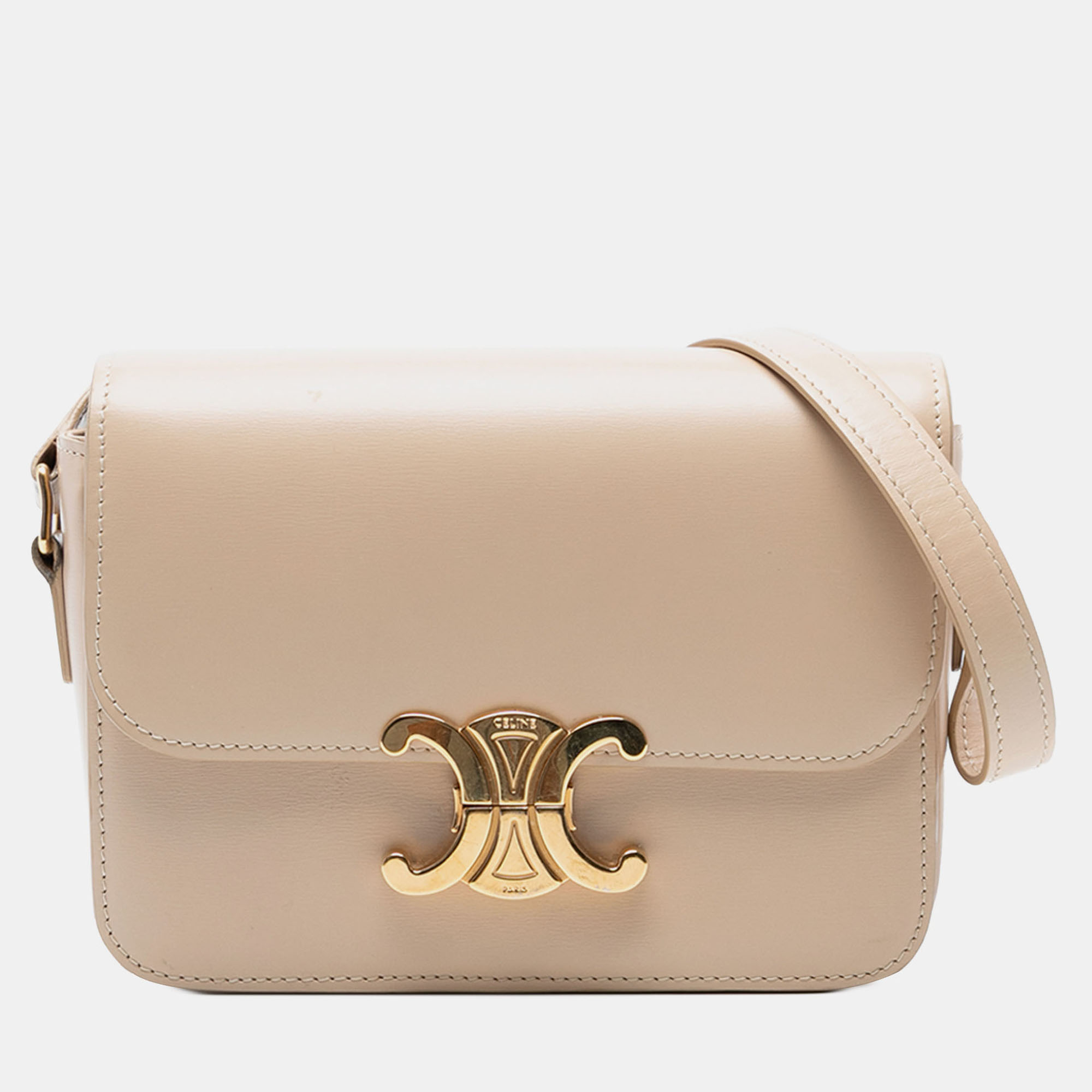 

Celine Beige Teen Shiny Calfskin Triomphe Crossbody