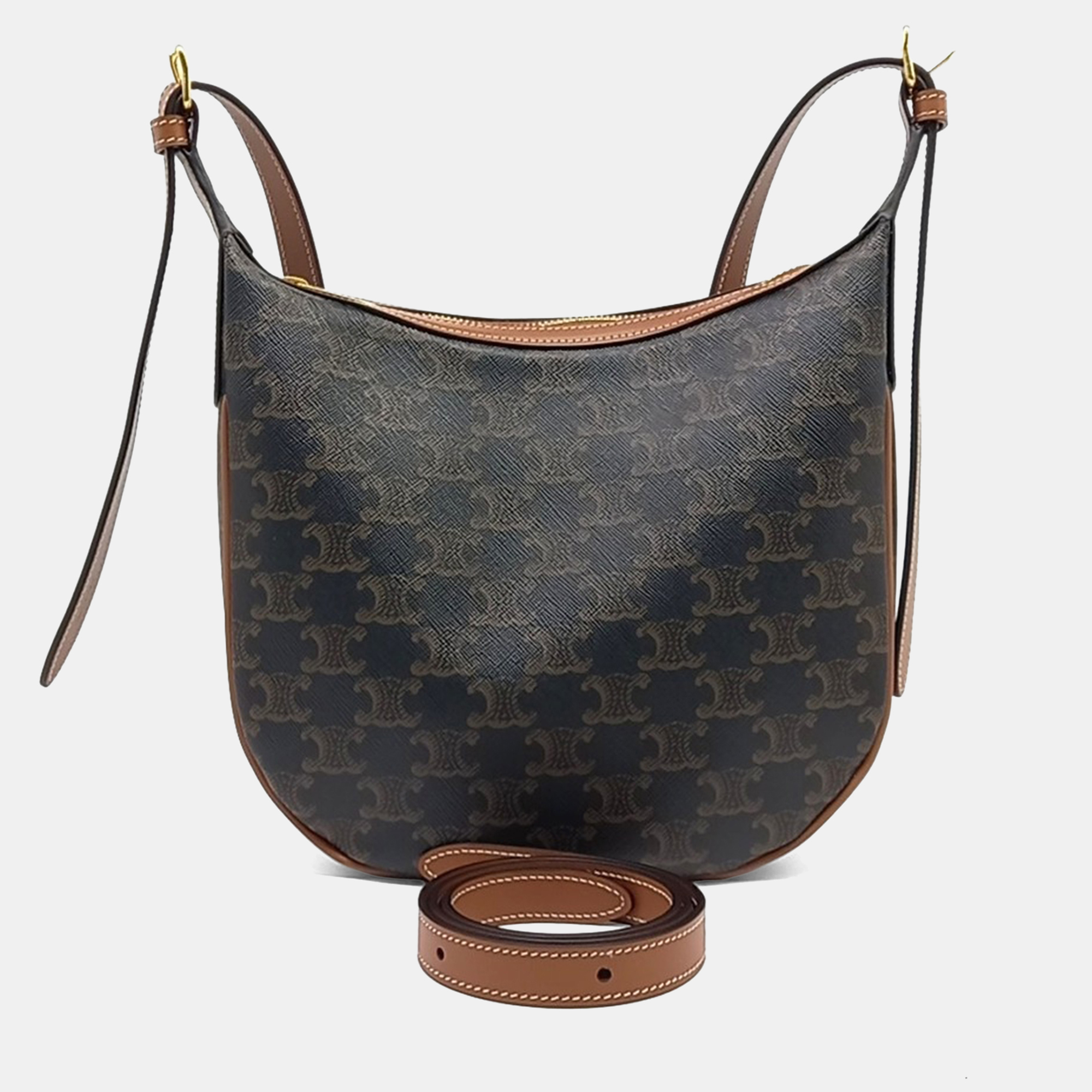 

Celine Brown Leather Heloise Hobo Bag Small