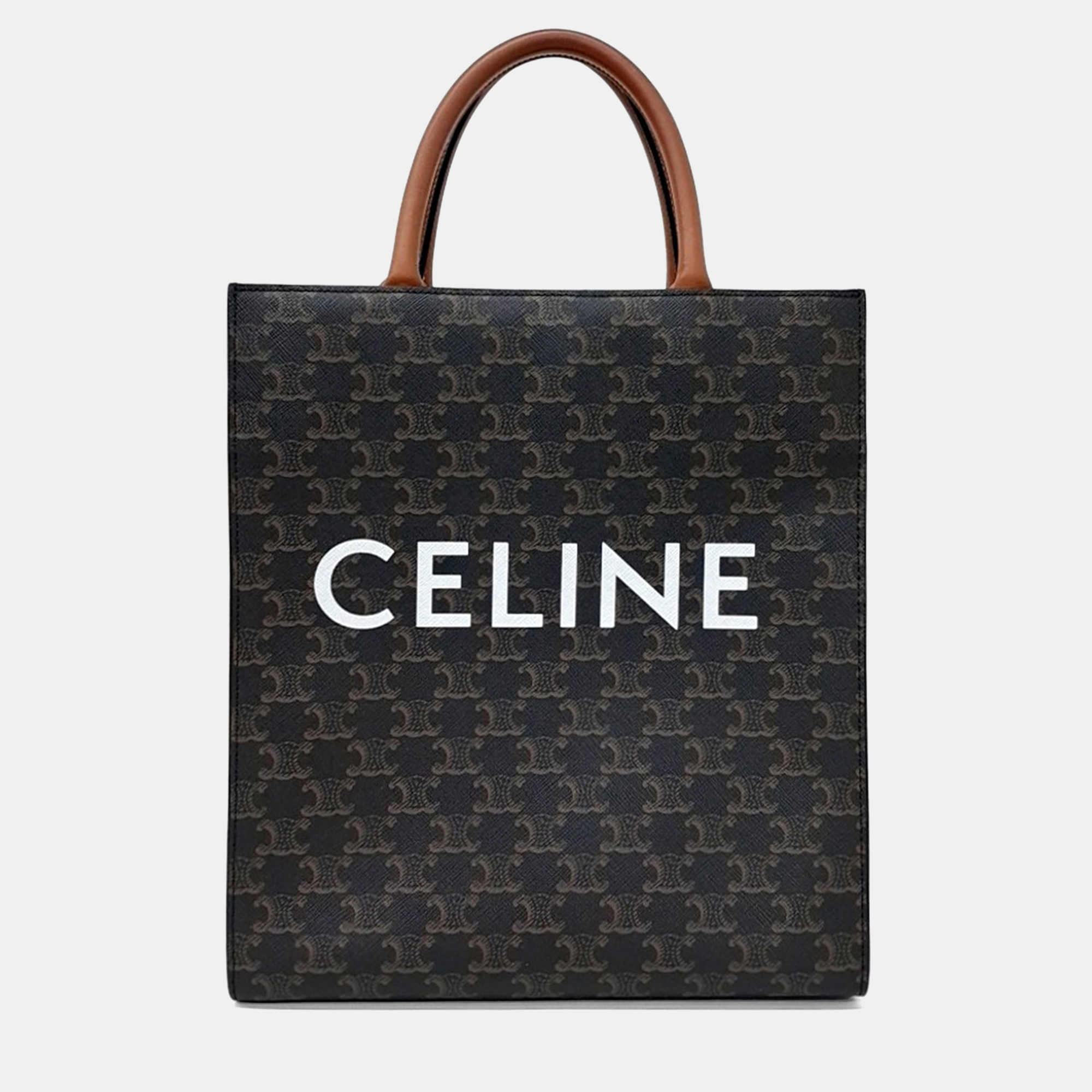 Click to view more detailed imagery on our partner's website Pre-owned Celine Brown Pvc Triumph Cabas Vertical Small