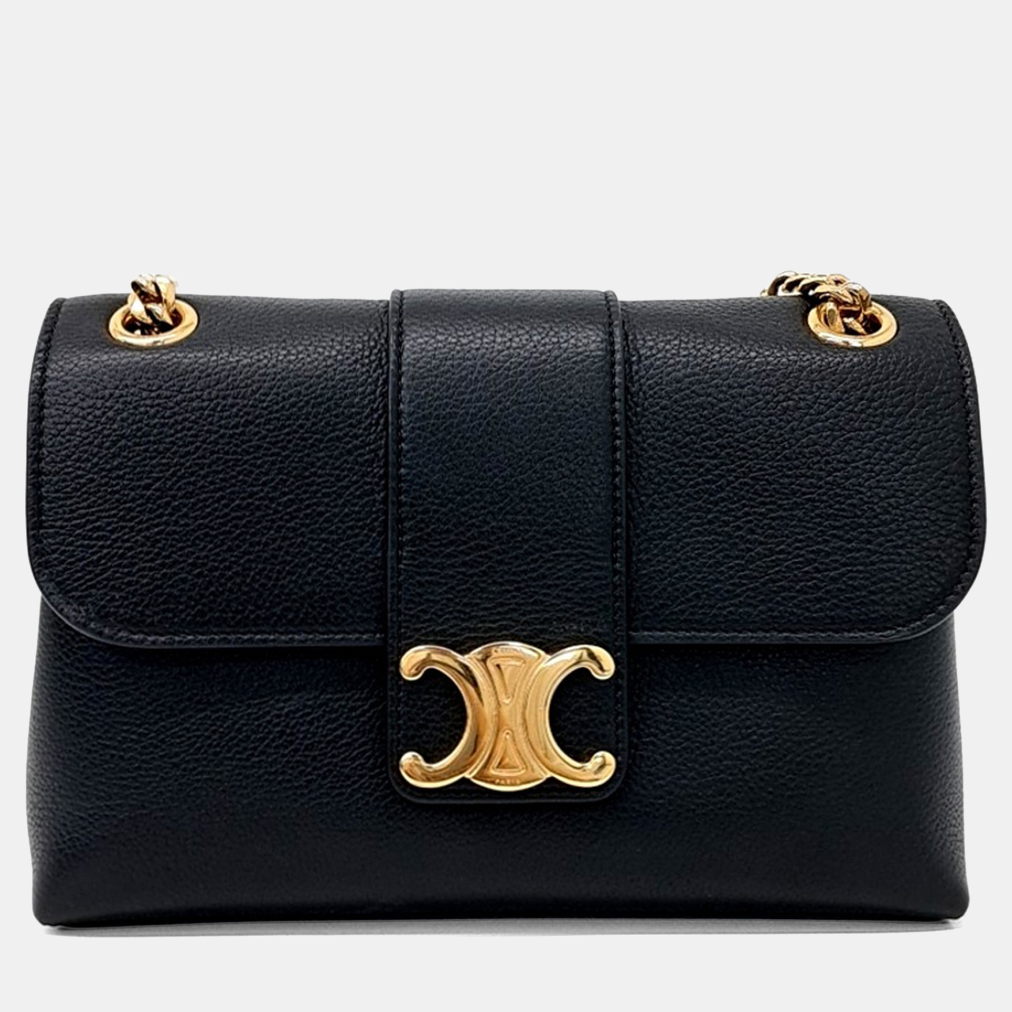 

Celine Black Leather Victoire Tin