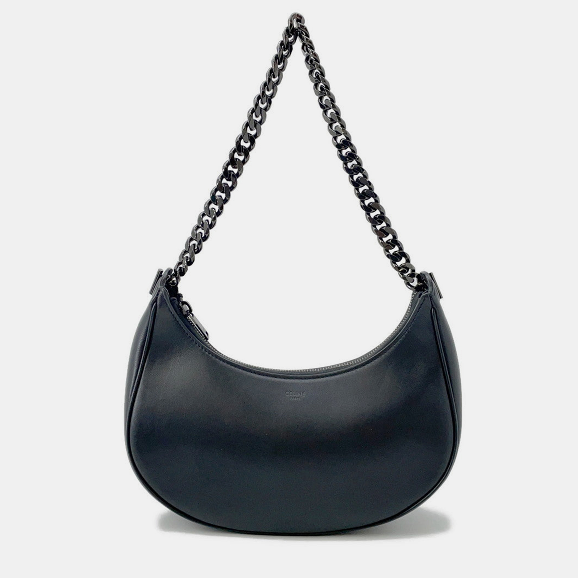 

Celine Ava Chain One Shoulder Bag Black Leather