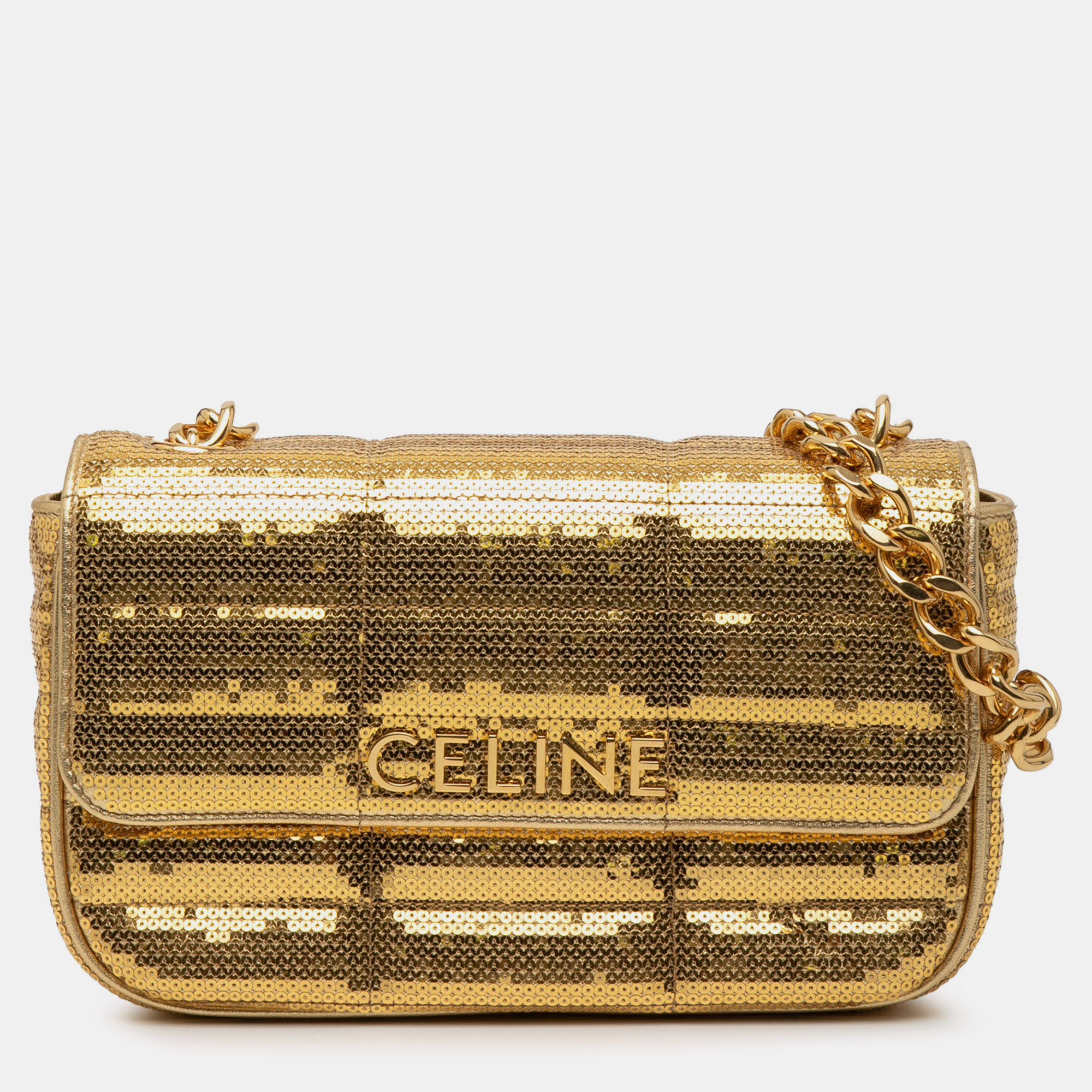 

Celine Gold Sequin Chain Shoulder Bag