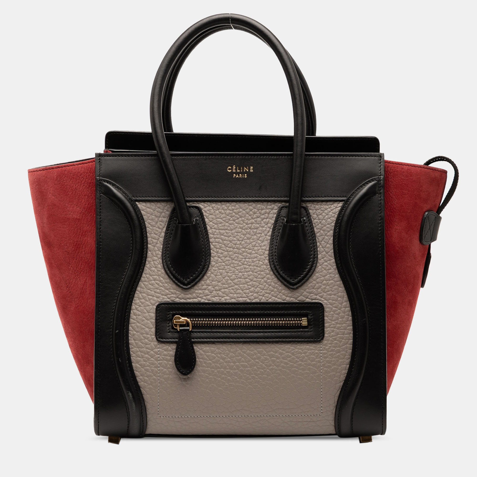 

Celine Brown Micro Tricolor Leather Luggage Tote