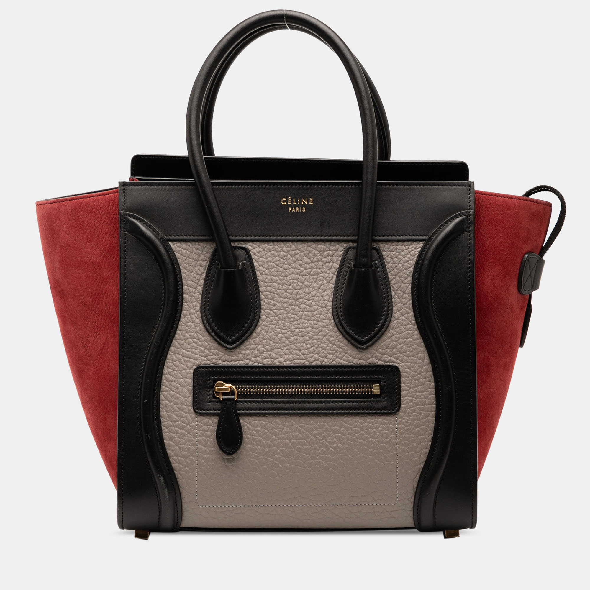 

Celine Brown Micro Tricolor Leather Luggage Tote