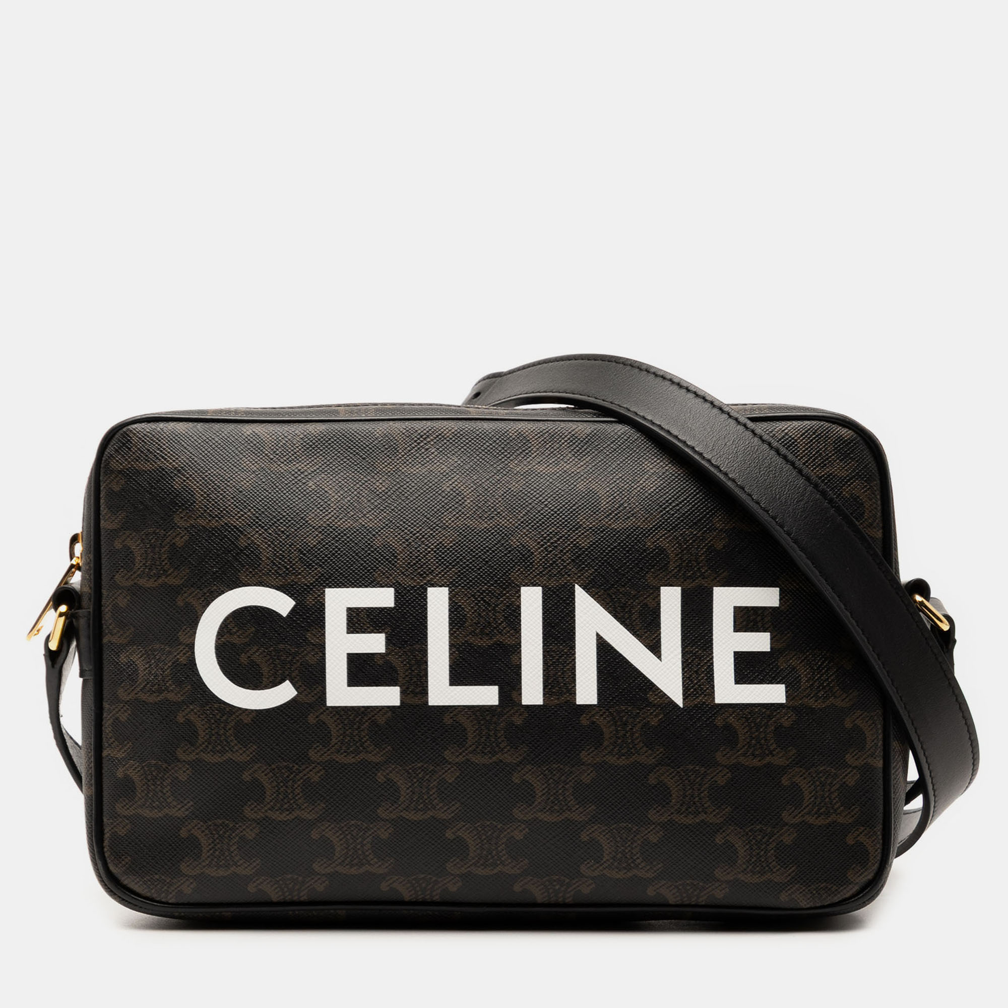 

Celine Brown Medium Triomphe Coated Canvas Logo Crossbody