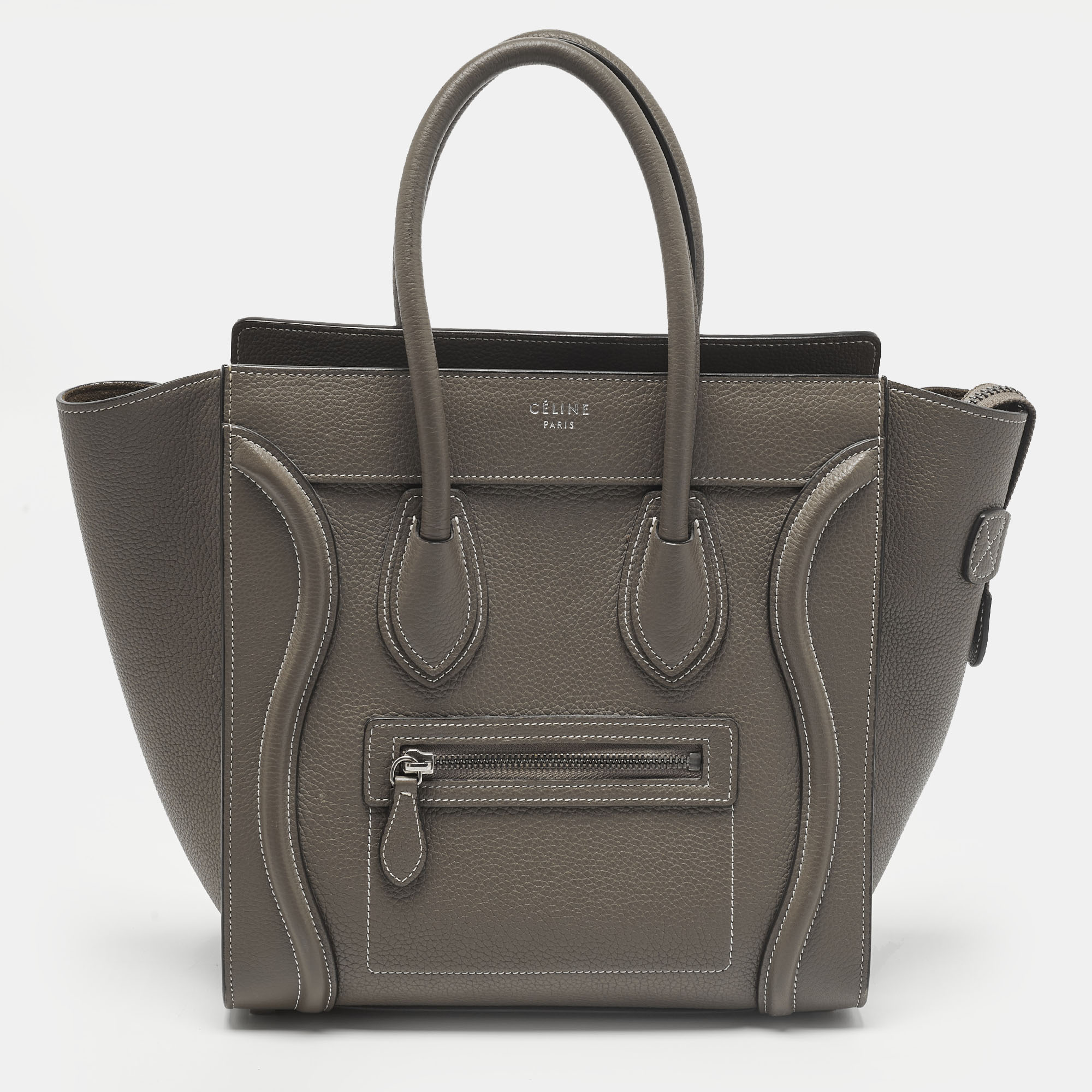 

Celine Luggage Micro Grey Leather Tote