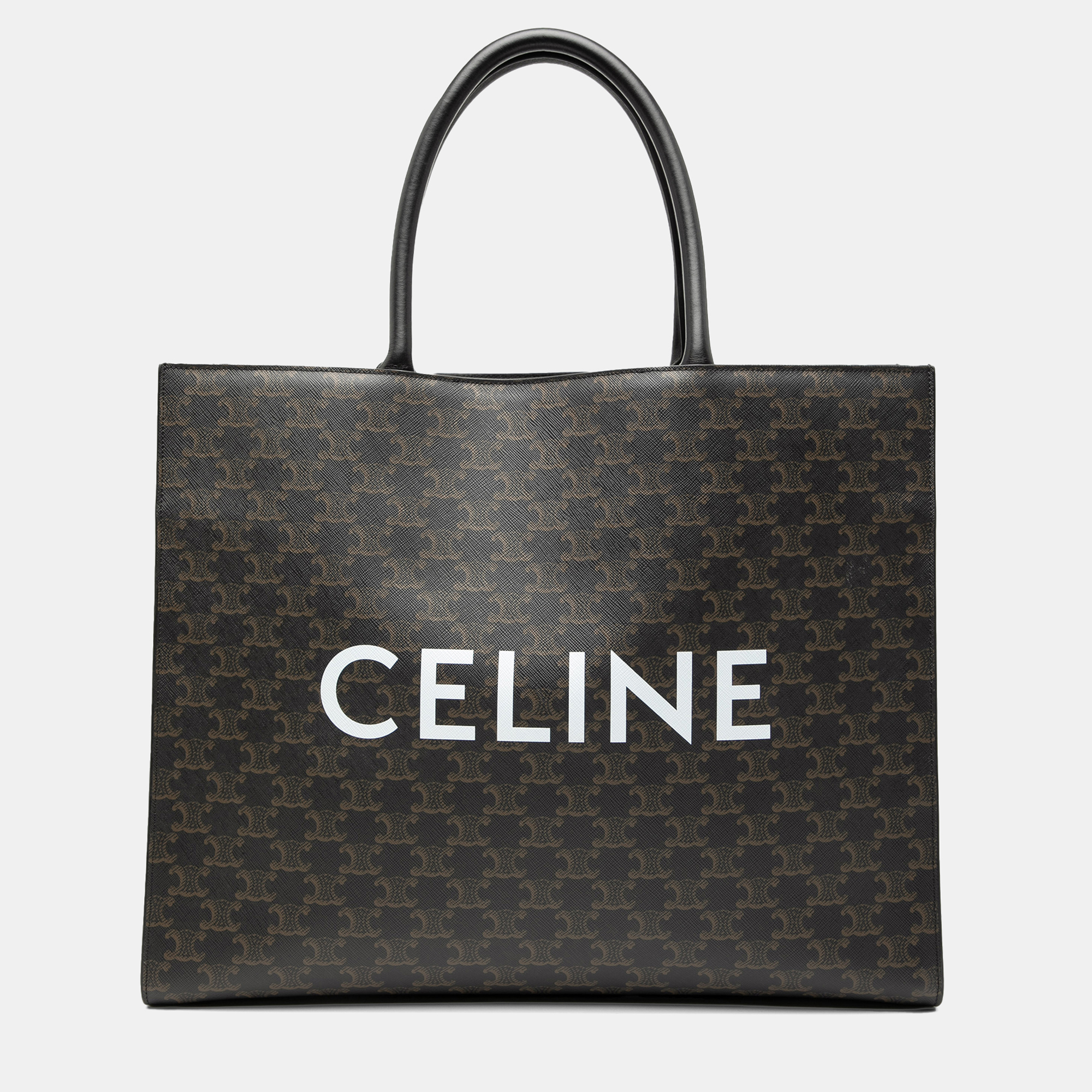 

Celine Brown Medium Triomphe Coated Canvas Cabas Horizontal Tote