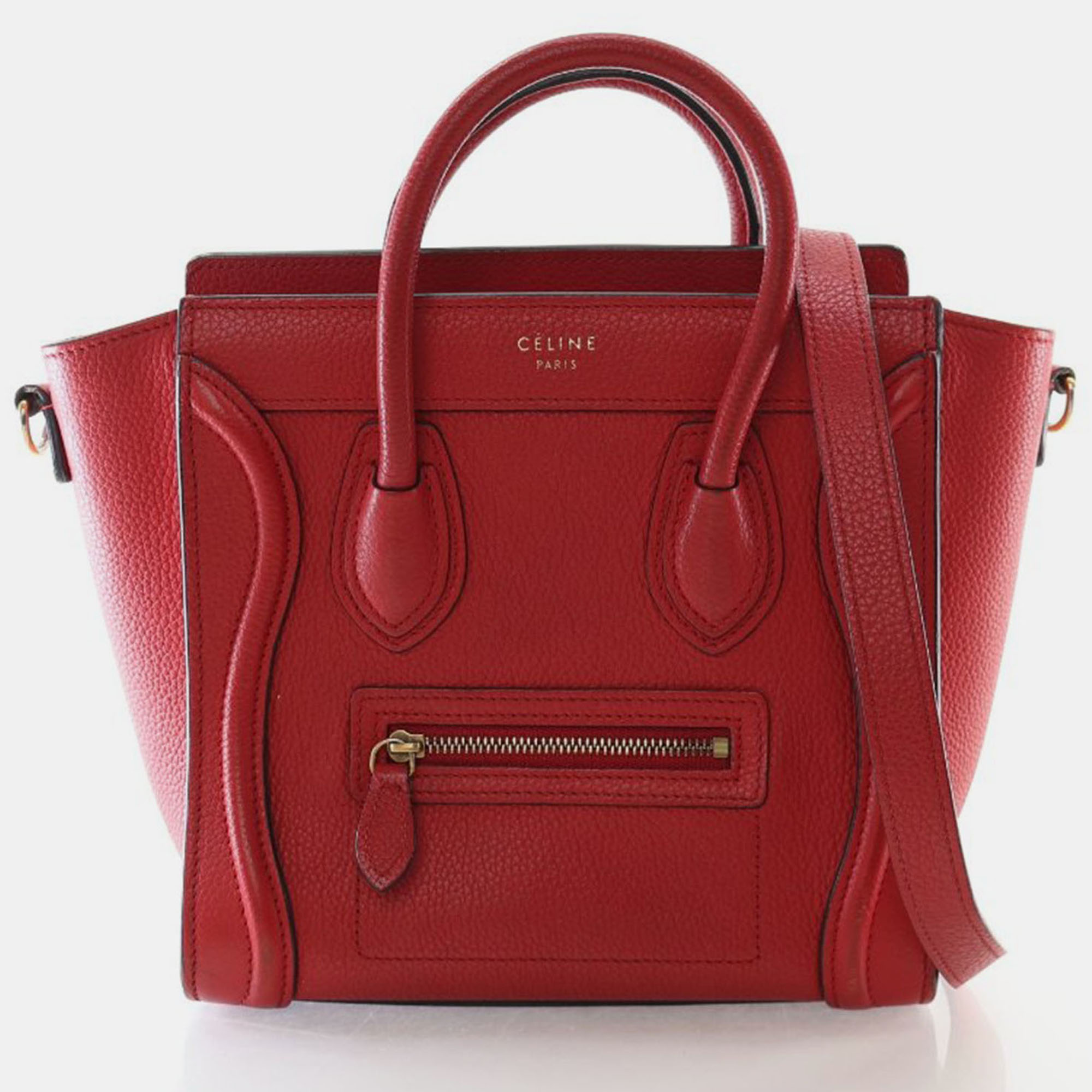 

Celine Nano Calfskin Luggage, Red
