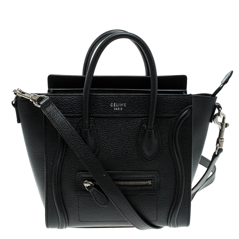 مملوكة مسبقًا Celine Black Leather Nano Luggage Tote