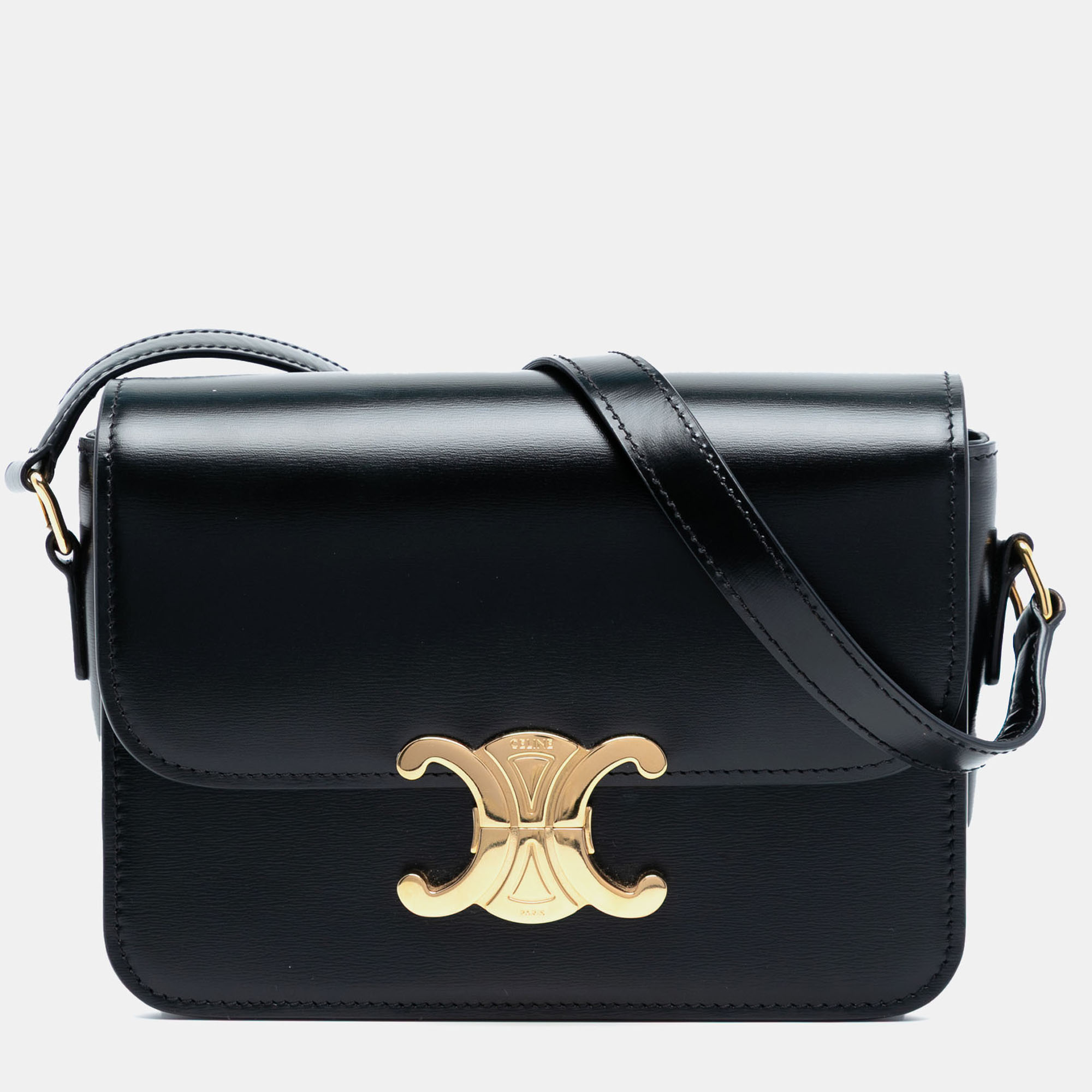 

Celine Black Teen Shiny Calfskin Triomphe Crossbody