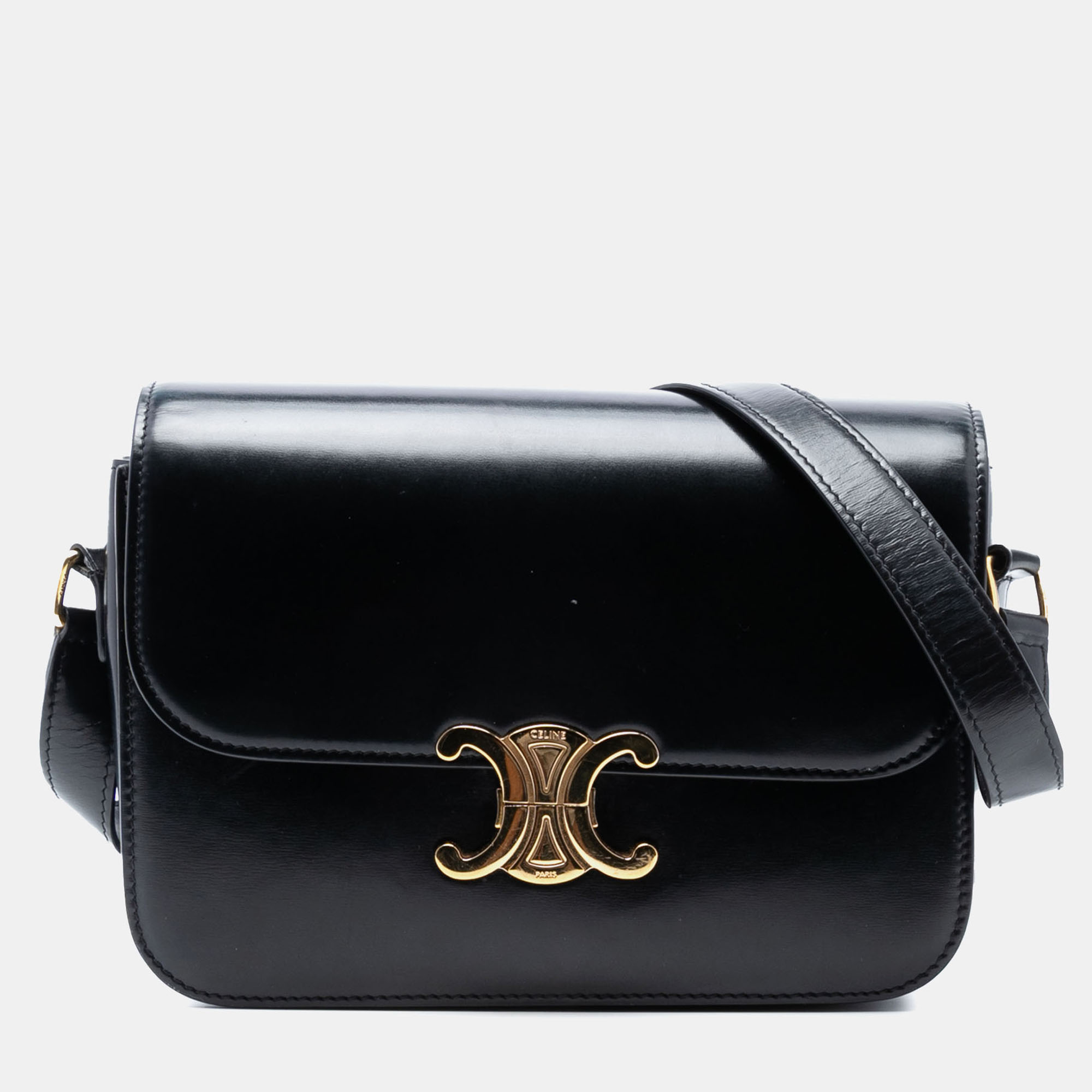 

Celine Black Classique Shiny Calfskin Triomphe Crossbody