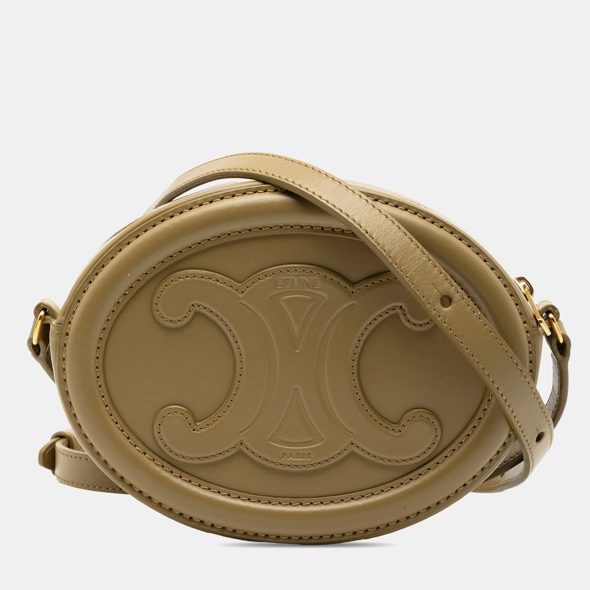

Celine Green Small Calfskin Cuir Triomphe Oval Crossbody